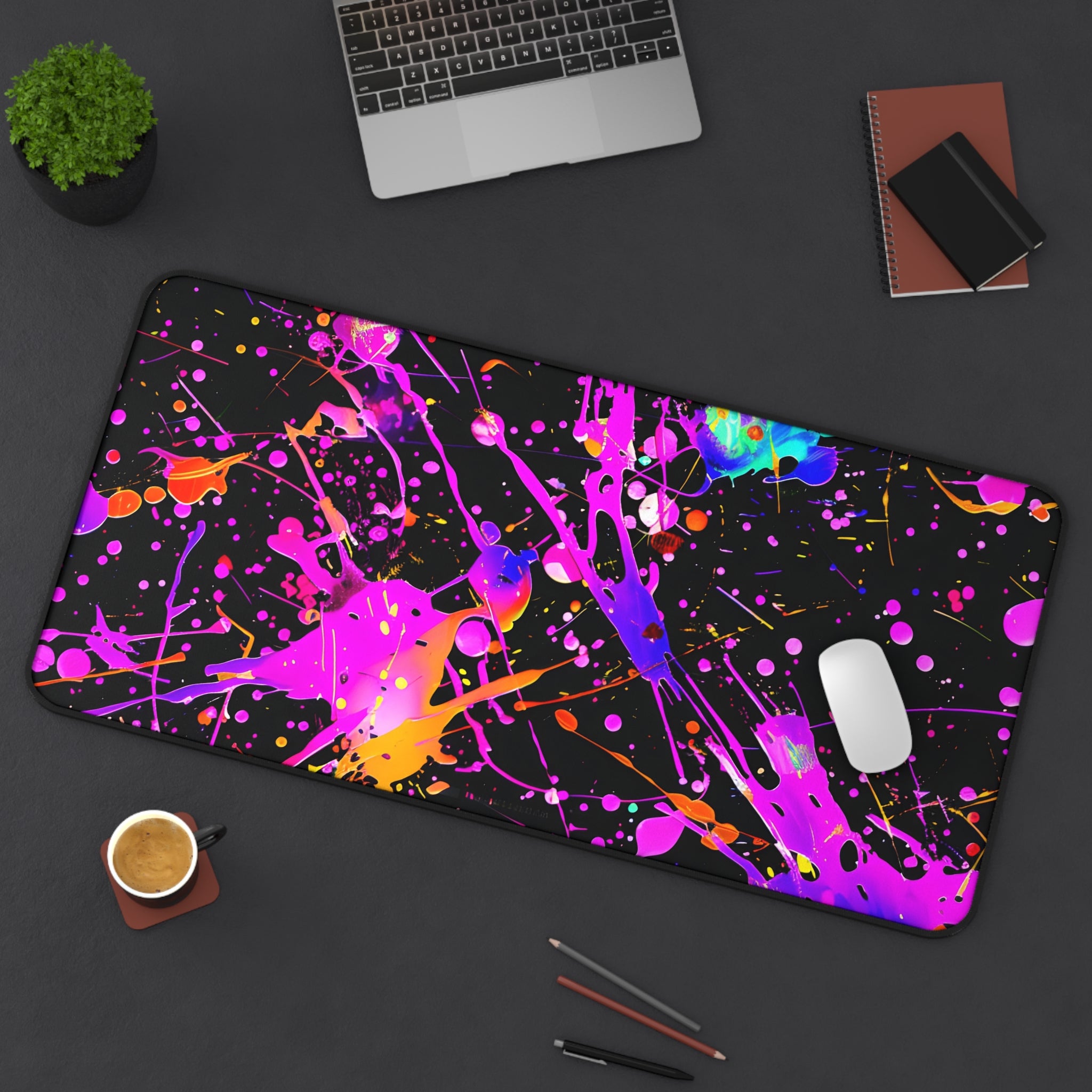 neon-abstract-paint-splatter-desk-mat-blue-pink-large-gaming-mouse-pad-colorful-work-from-home-desk-accessory-desk-blotter