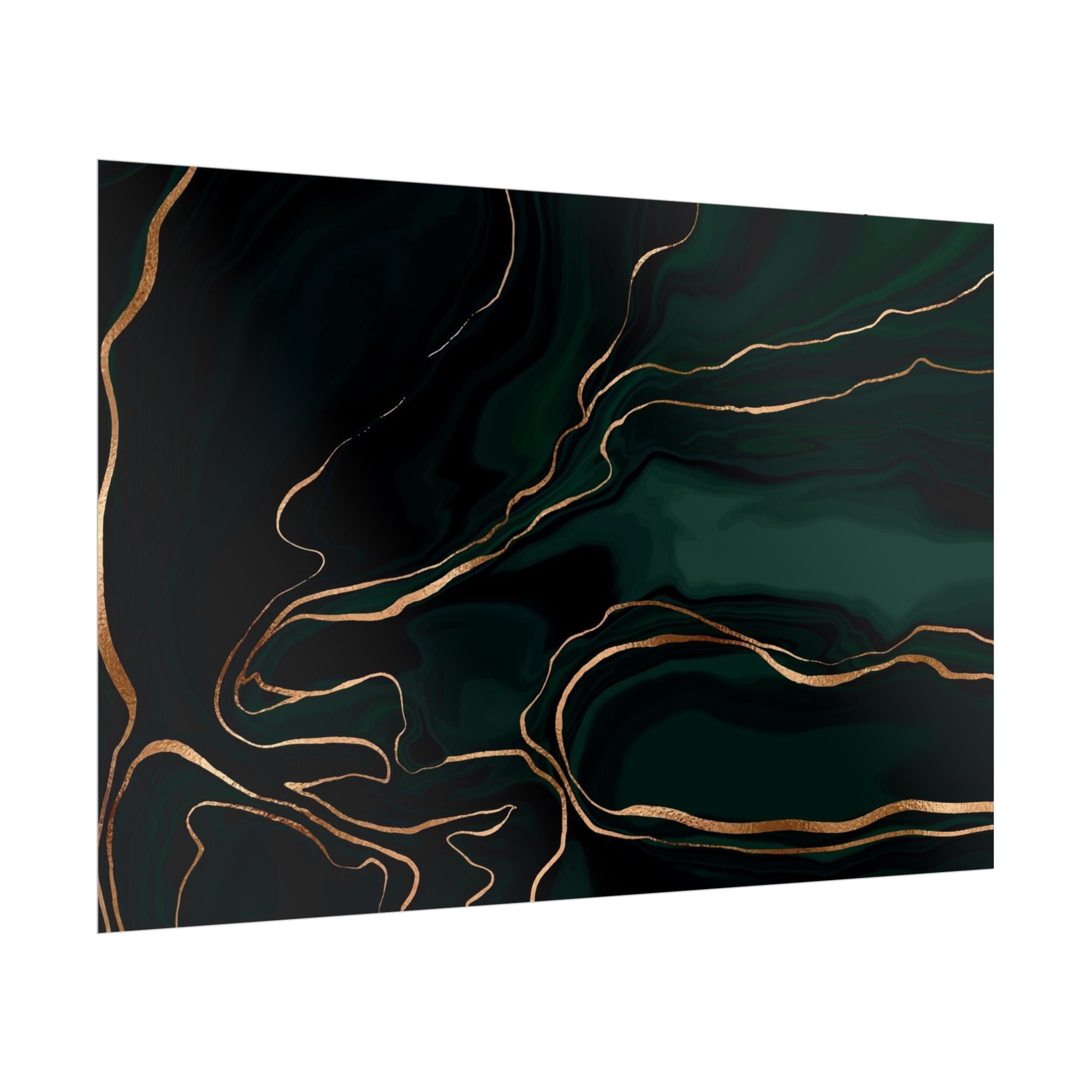Abstract Green Gold Poster Print - Wall Art, Home Decor, Office Decor, Green Canvas Bedroom, Modern Art, Green Print