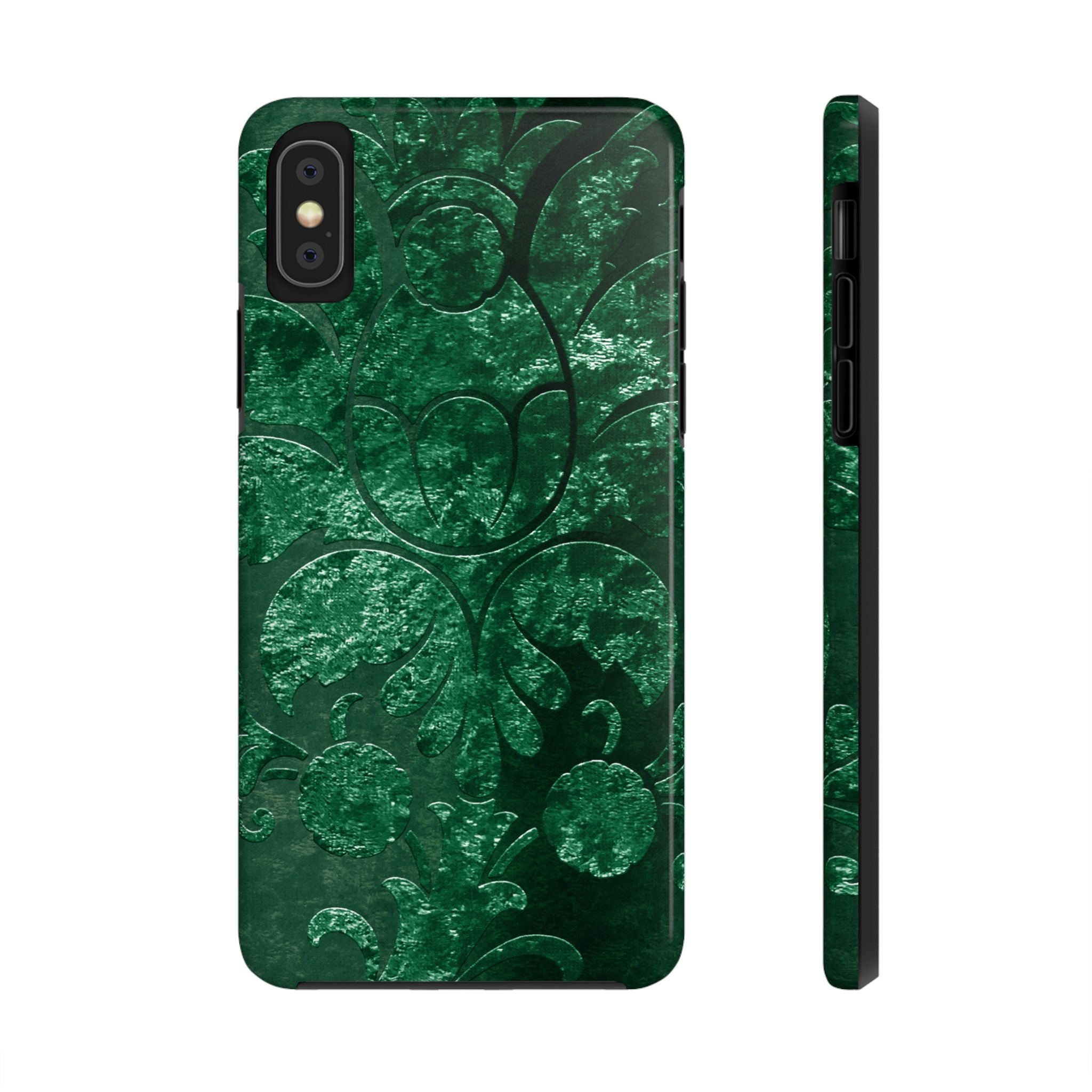 embossed-emerald-velvet-tough-iphone-case-protective-iphone-cover-heavy-duty-iphone-case-rugged-phone-case-durable-smartphone