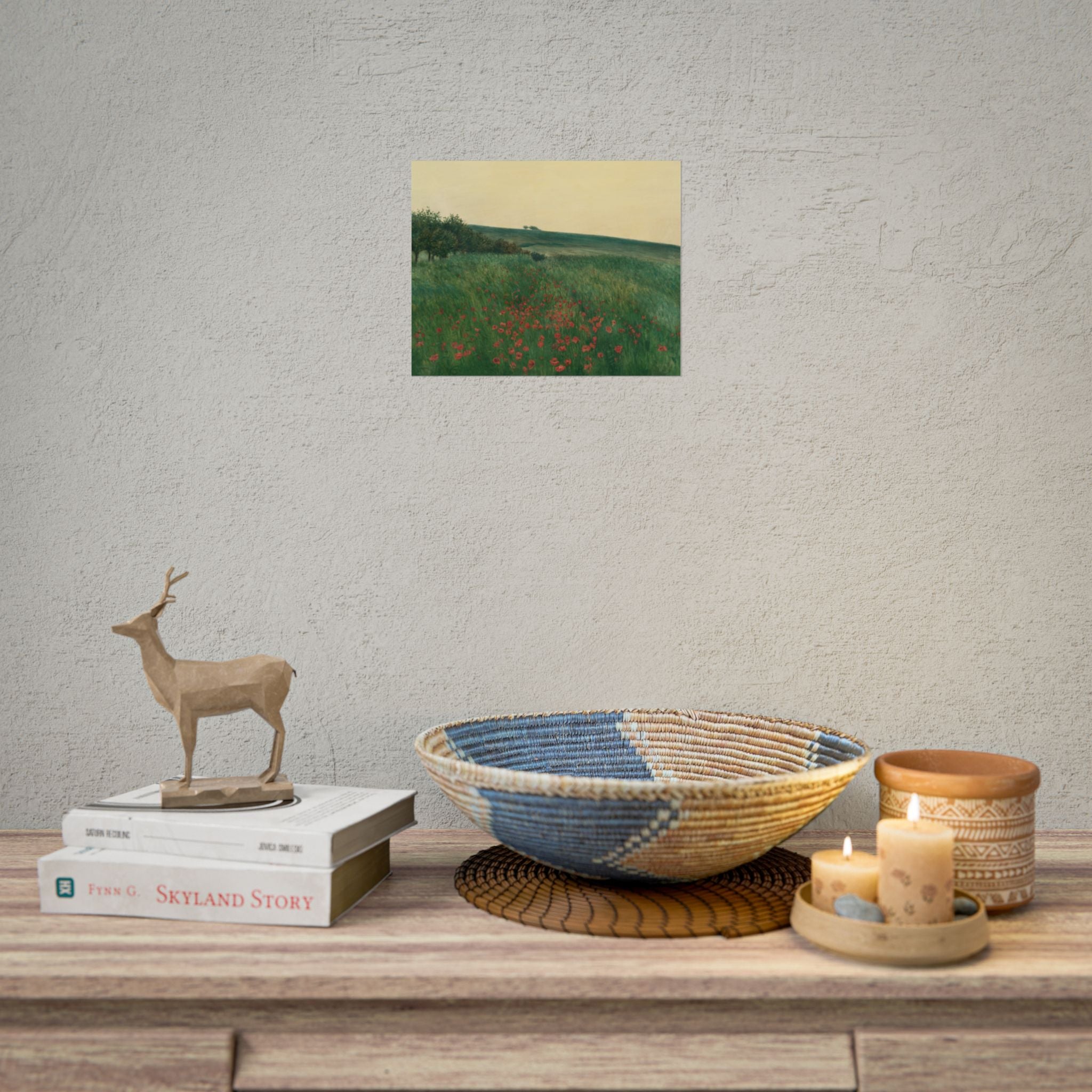 Frantisek Kavan, Fields Poster Print, Fields Landscape Painting, Red Poppies, Rustic Canvas Wall Art, Farmhouse Wall Decor