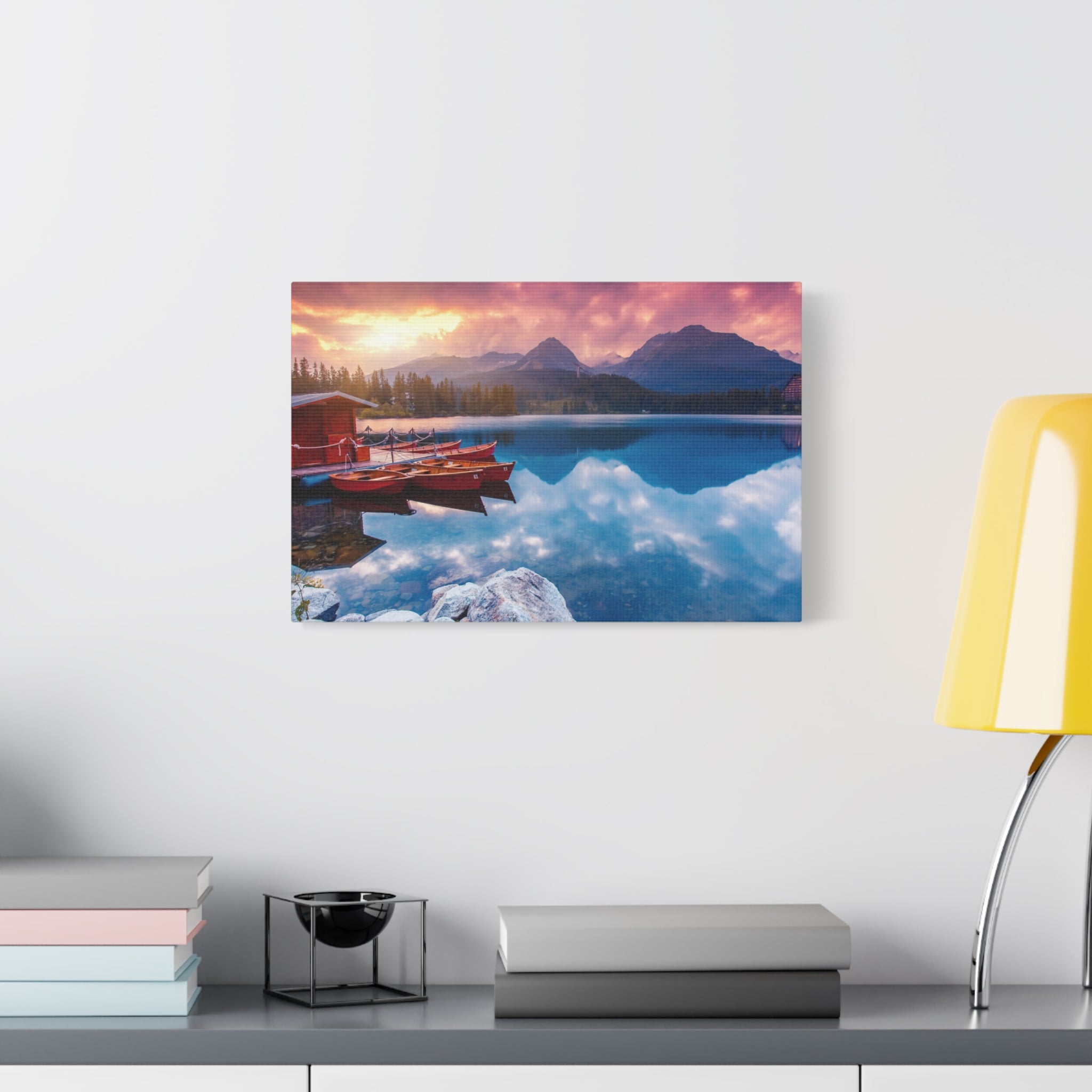 canvas-print-nature-sunrise-wall-art-lake-mountain-scenery-decor-stretched-matte-canvas-mountain-decor-home-decor-nature-wall