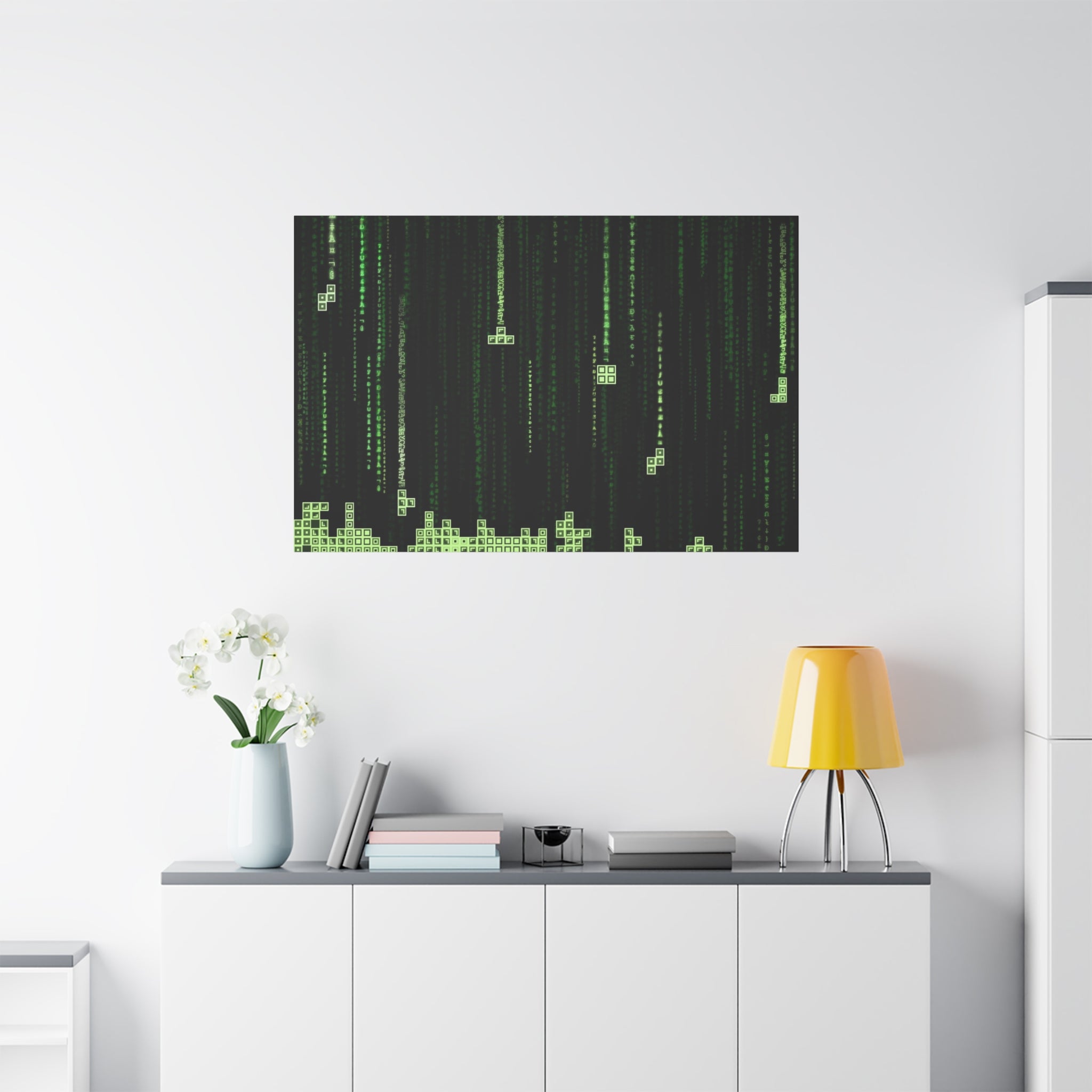 canvas-print-matrix-code-tetris-design-home-decor-wall-art-stretched-matte-canvas-unique-gift-idea-office-decoration