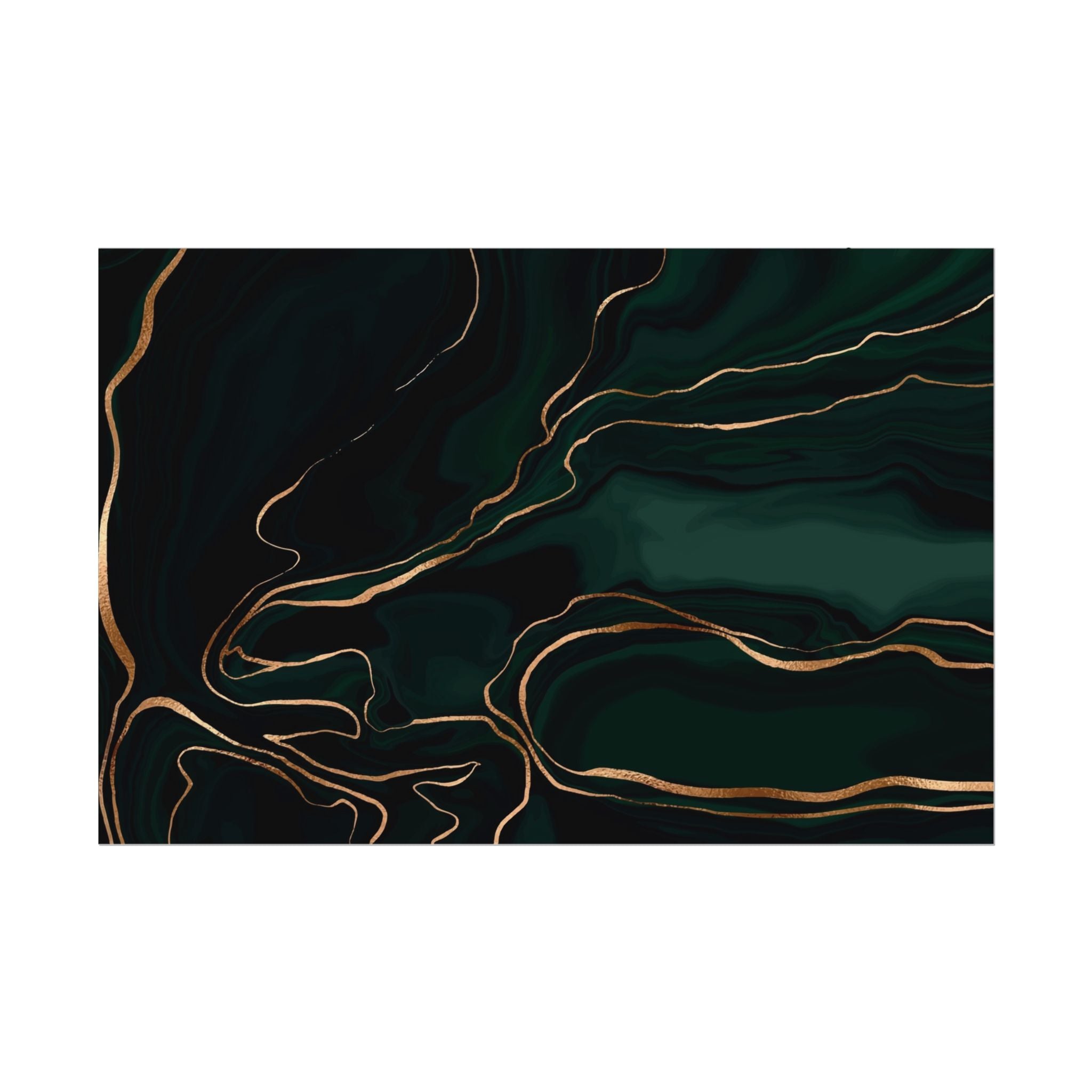 Abstract Green Gold Poster Print - Wall Art, Home Decor, Office Decor, Green Canvas Bedroom, Modern Art, Green Print