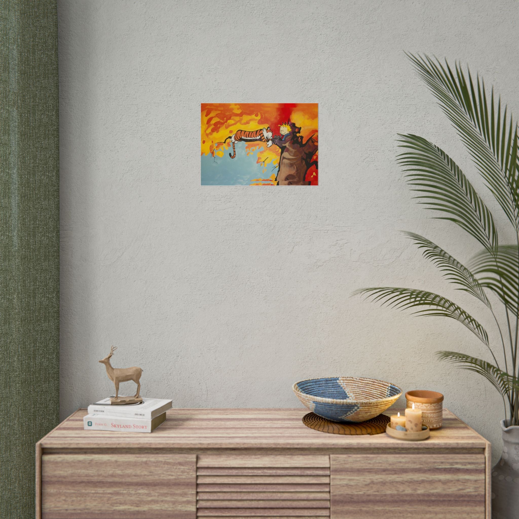 Calvin and Hobbes Art Poster - Nostalgic Cartoon Wall Decor - Unique Birthday Gift for Fans - Timeless Comic Book Design