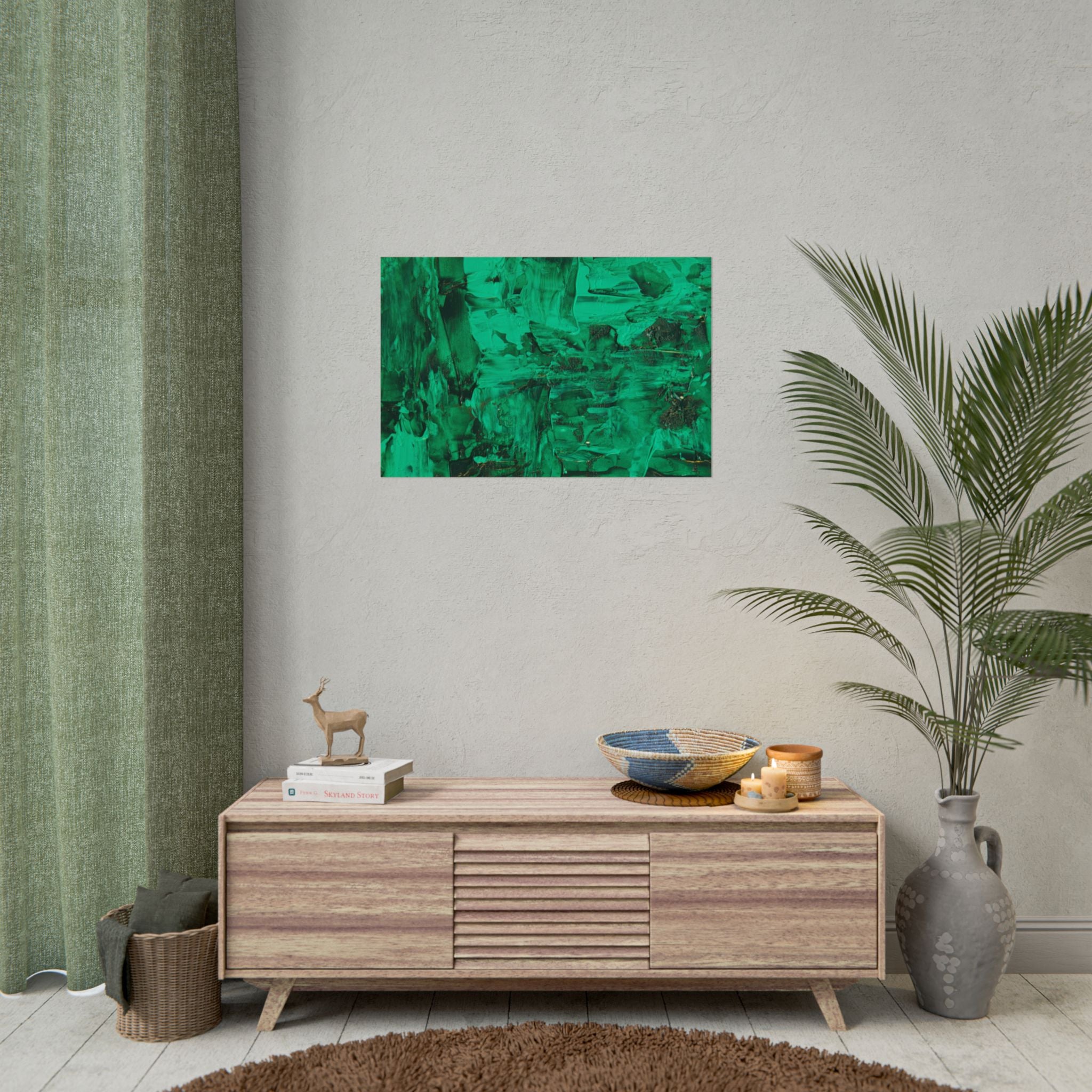 Abstract Green Poster Wall Art, Home Decor, Office Decor, Green Canvas Bedroom, Green Poster Print, Modern Art, Green Wall Decor