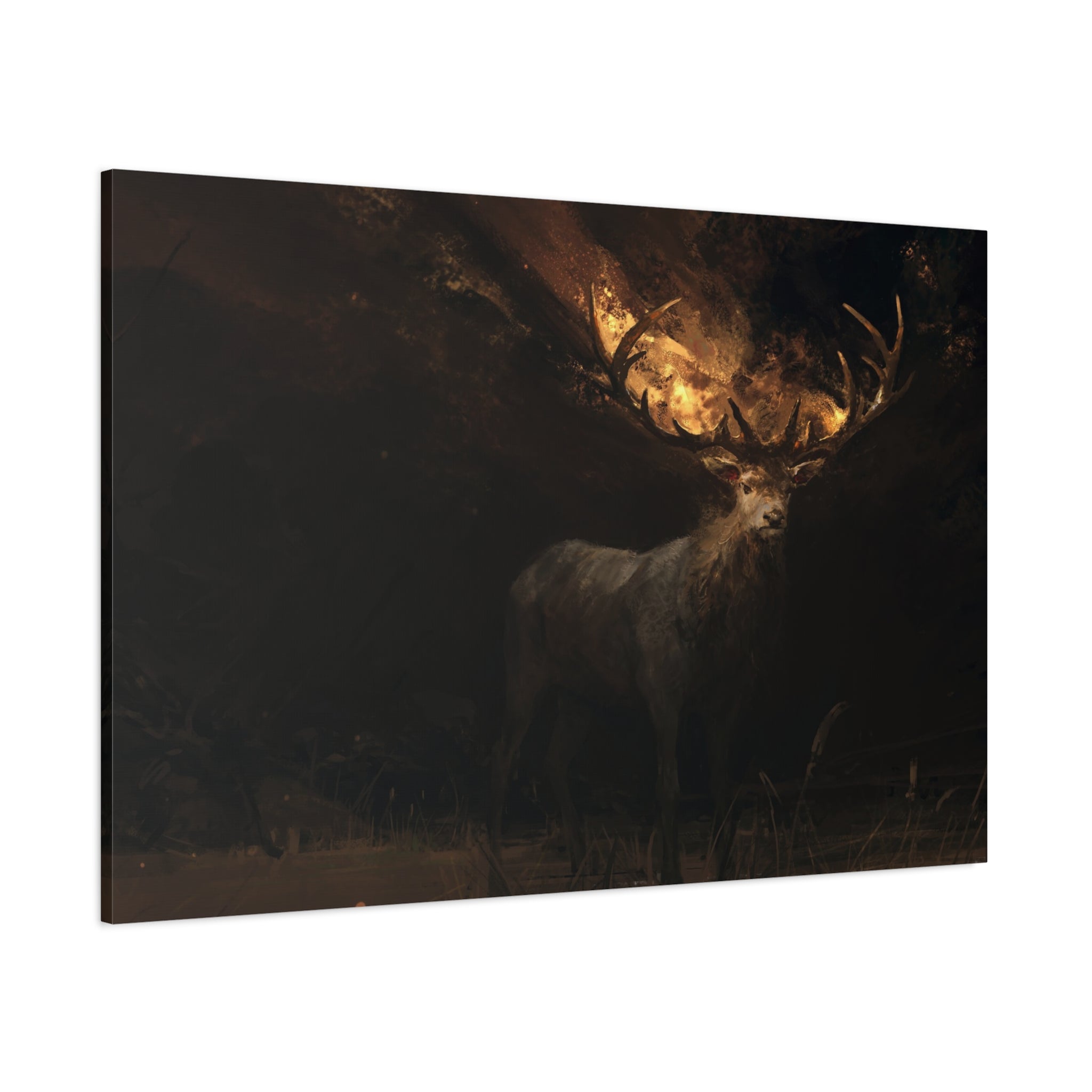 canvas-wall-art-decor-deer-fantasy-art-fire-stretched-canvas-unique-animal-print-matte-finish-home-wall-hanging-gift-for-natu