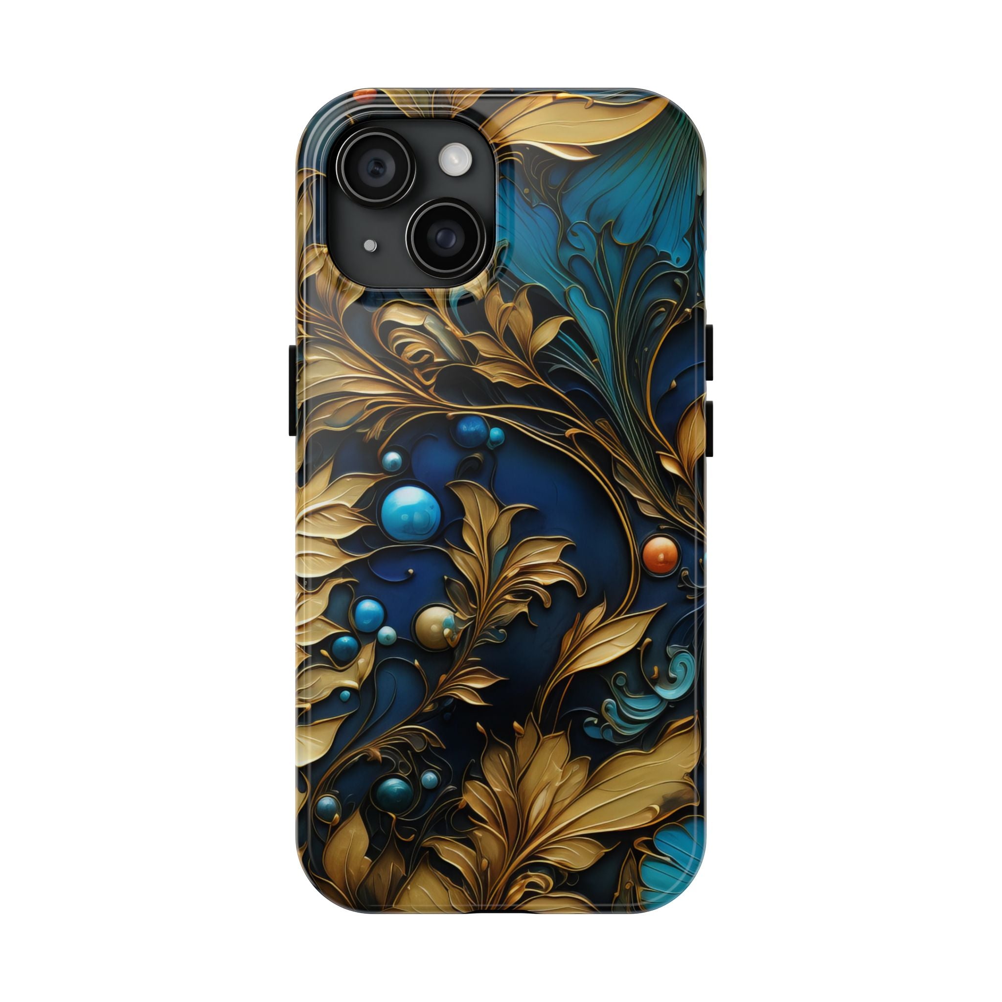 textured-art-nouveau-floral-tough-phone-case-cottagecore-iphone-case-unique-floral-phone-cover-vintage-style-iphone-case-prot
