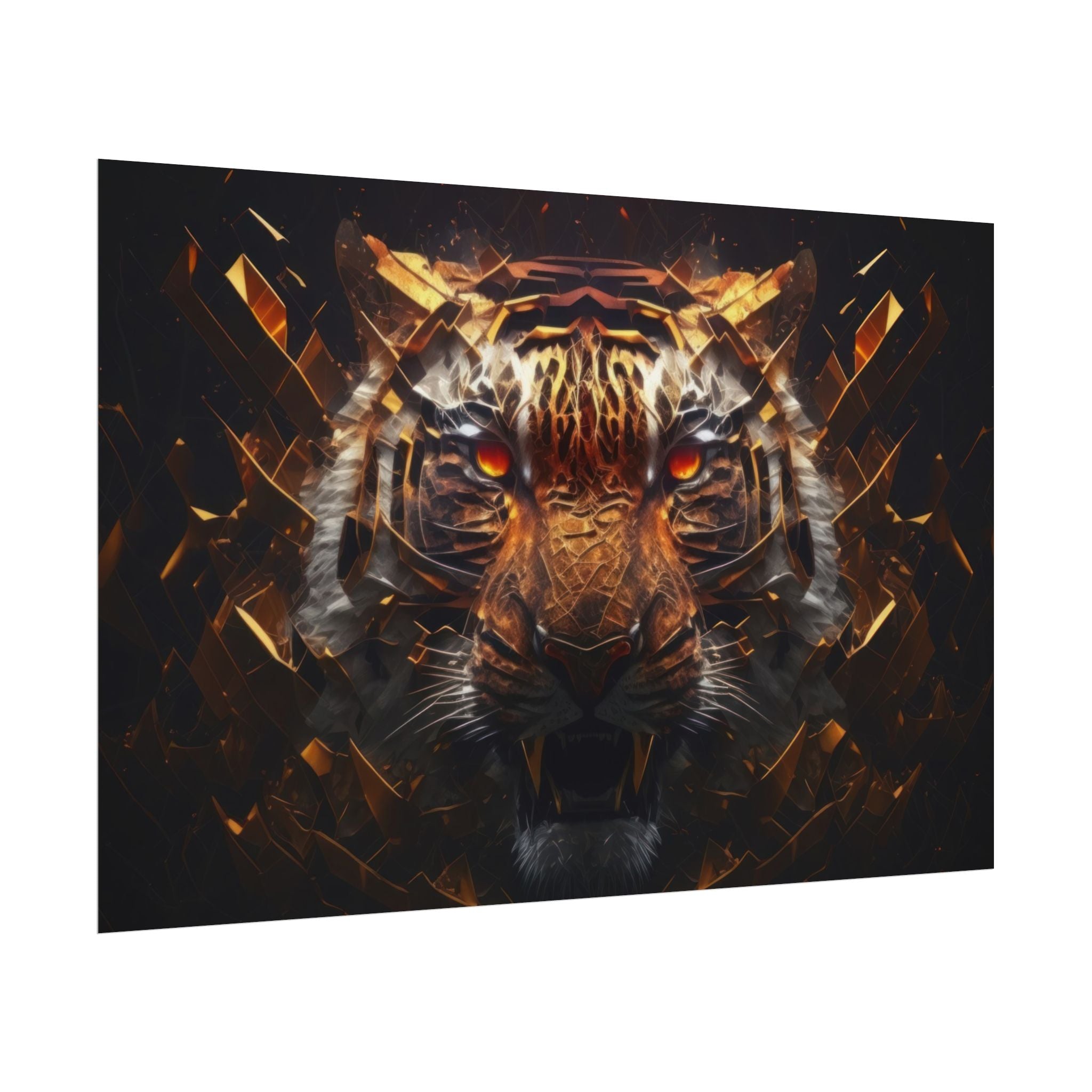 Poster Print, Tiger Face Predator Fantasy Art, Home Living Room Decor, Tiger Poster Wall Art, Animal Art, Tiger Wall Decor, Poster Gift