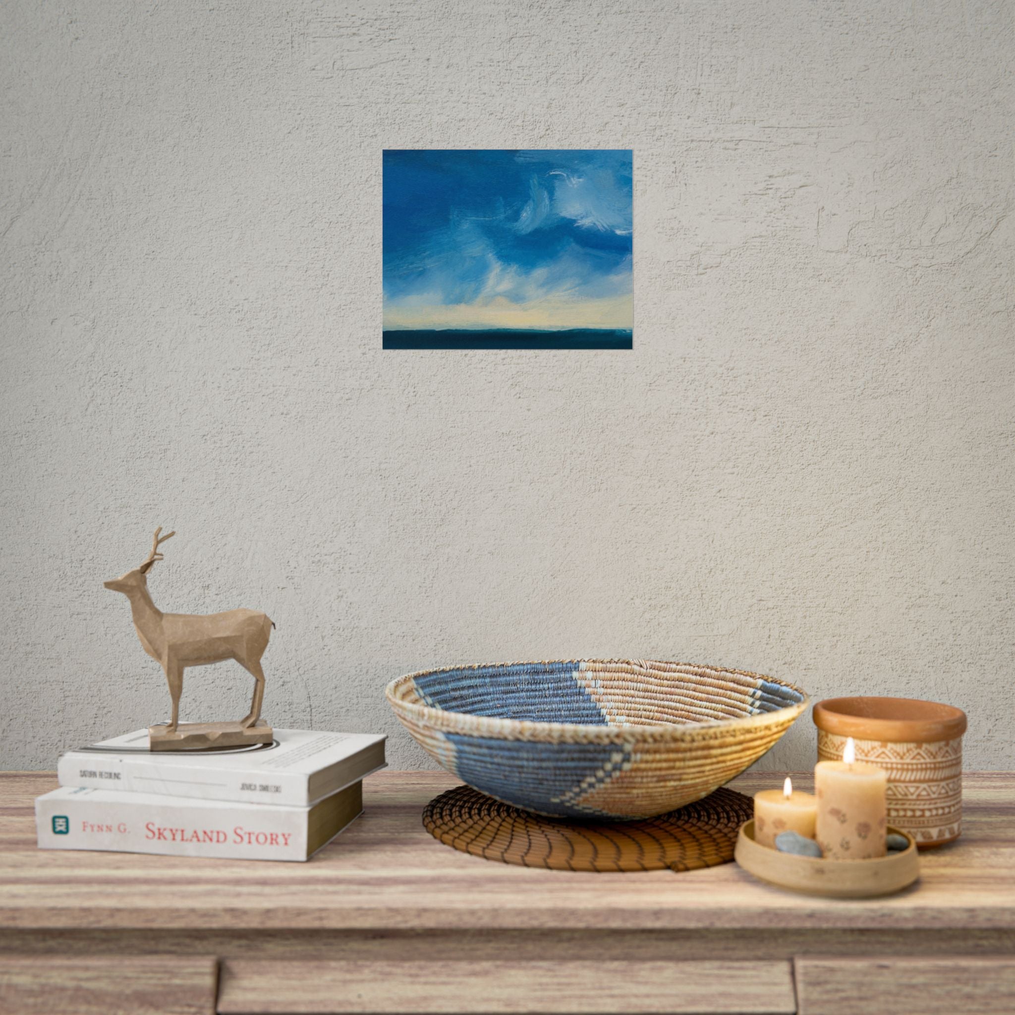 Blue Abstract Poster Print - Ocean and Sky, Home Decor, Office Wall Art, Gift for Art Lovers, Blue Room Decor, Abstract