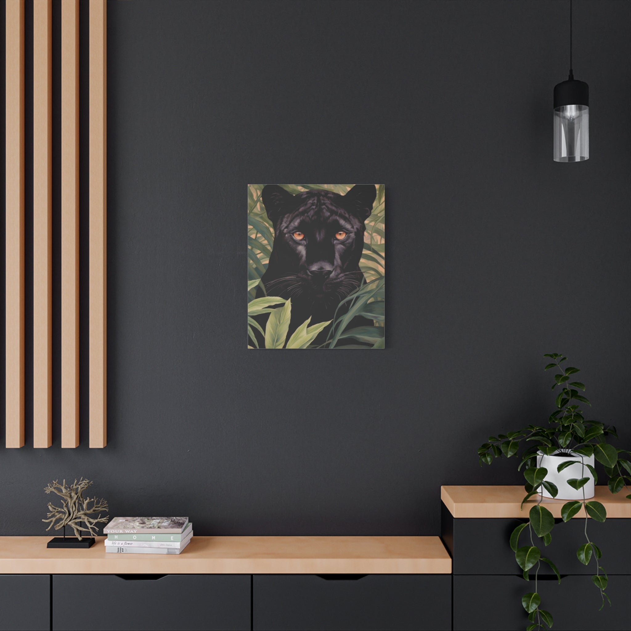 canvas-wall-art-black-panther-in-jungle-african-animal-decor-print-matte-stretched-canvas-wall-hanging-wildlife-theme
