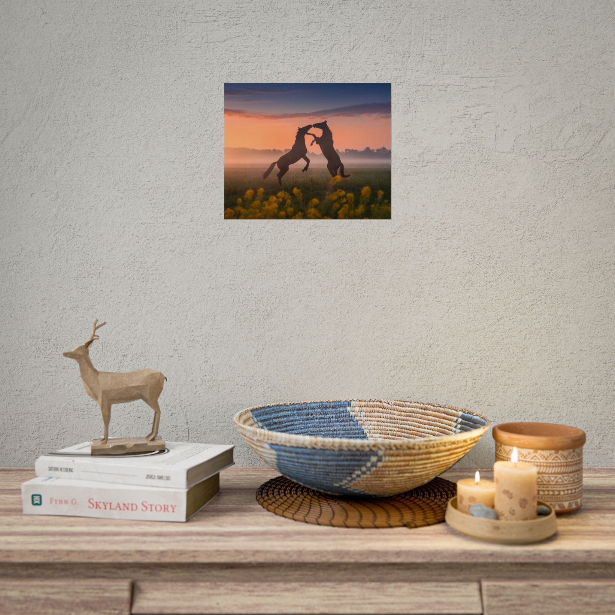 wild-rising-horses-poster-print-field-of-flowers-decor-home-decor-farmhouse-wall-decor-nature-wall-art-horse-Poster-print-mus