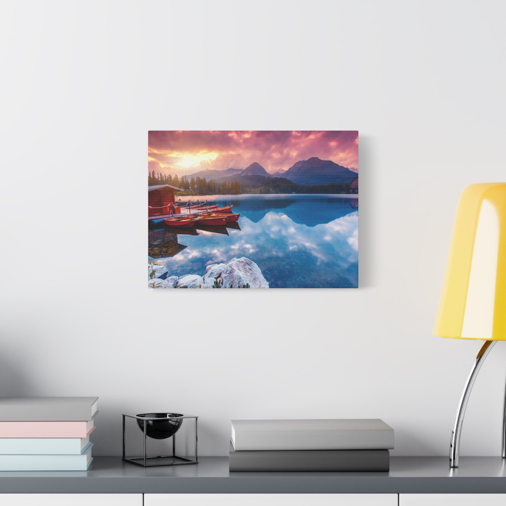 canvas-print-nature-sunrise-wall-art-lake-mountain-scenery-decor-stretched-matte-canvas-mountain-decor-home-decor-nature-wall