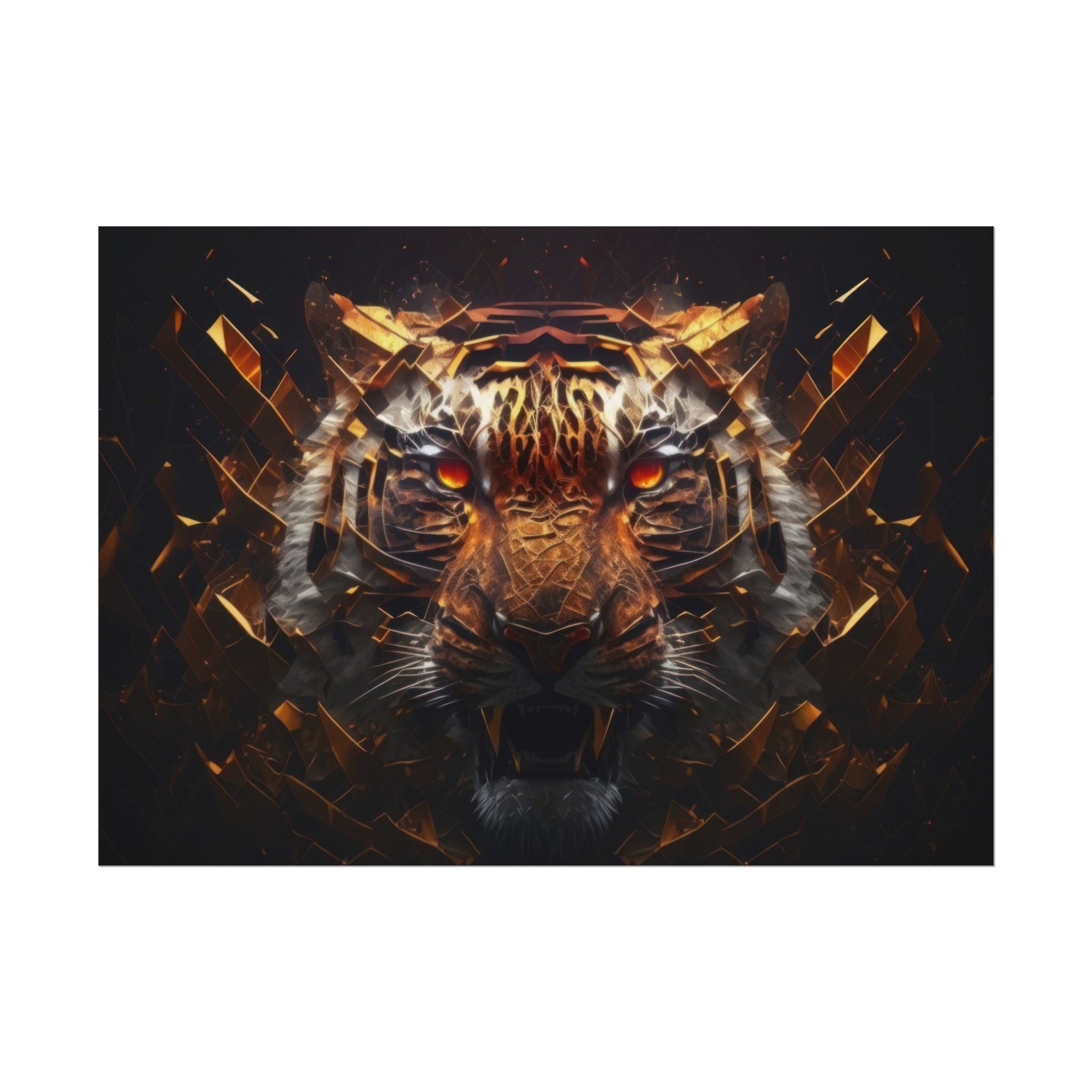 Poster Print, Tiger Face Predator Fantasy Art, Home Living Room Decor, Tiger Poster Wall Art, Animal Art, Tiger Wall Decor, Poster Gift