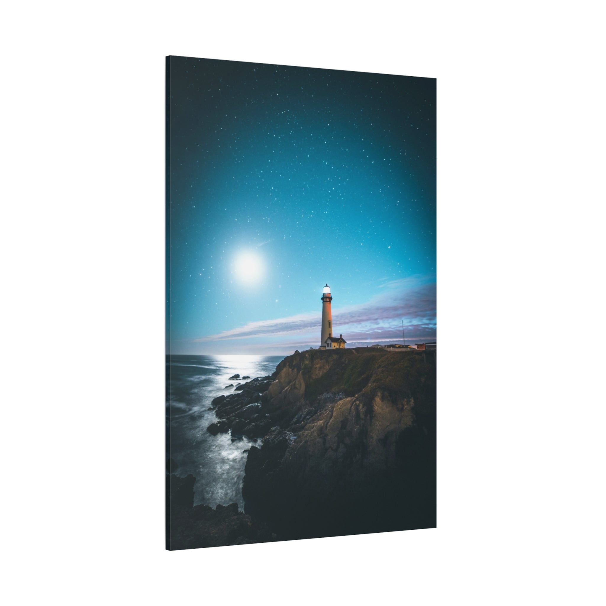 canvas-print-lighthouse-on-rock-matte-canvas-stretched-1-25-inch-coastal-wall-art-nautical-decor-beach-house-decoration-seasi