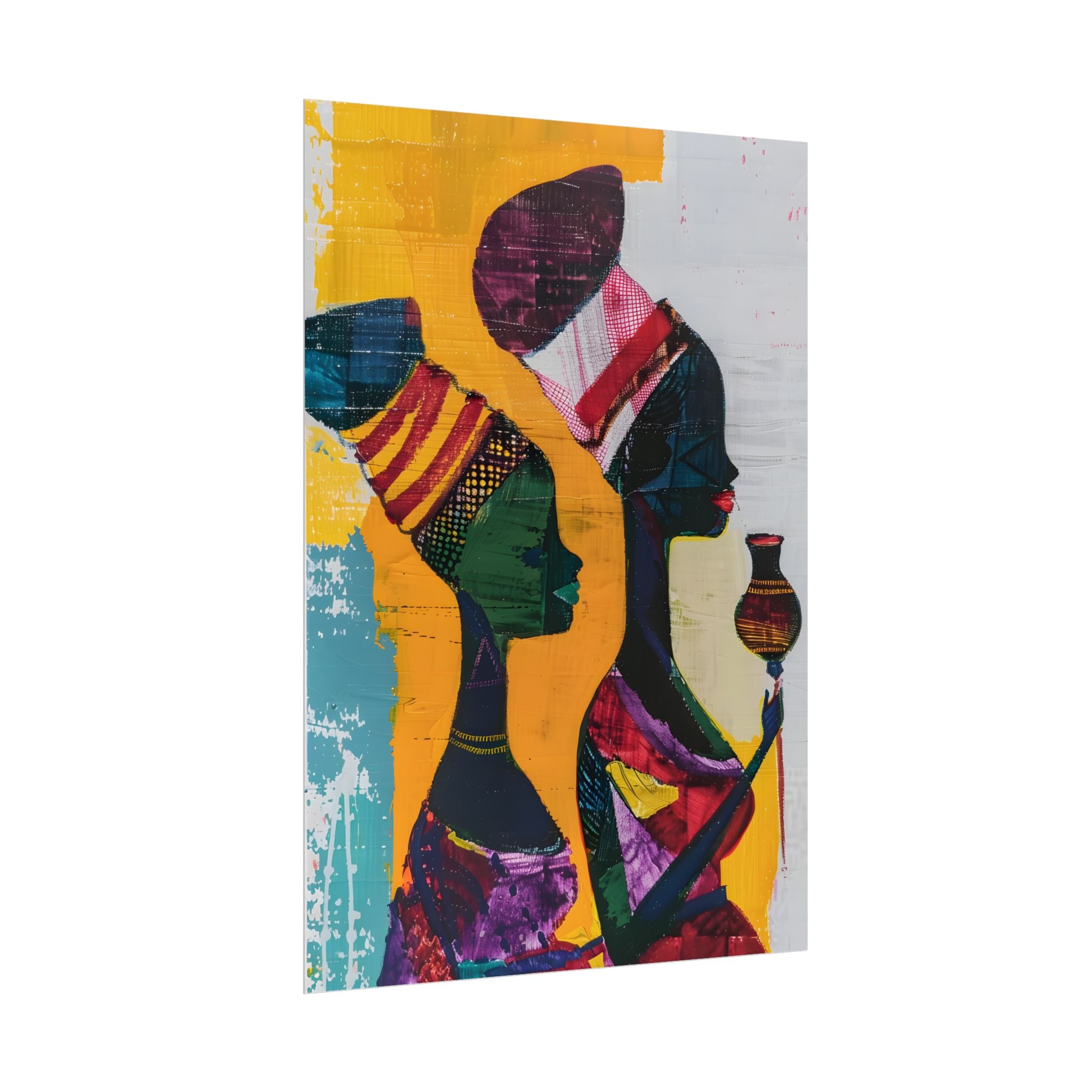 Traditional African Woman Poster Wall Art, African Portrait, Afrocentric, Tribal Home Art, Afro American Art, Ethnic Wall Decor