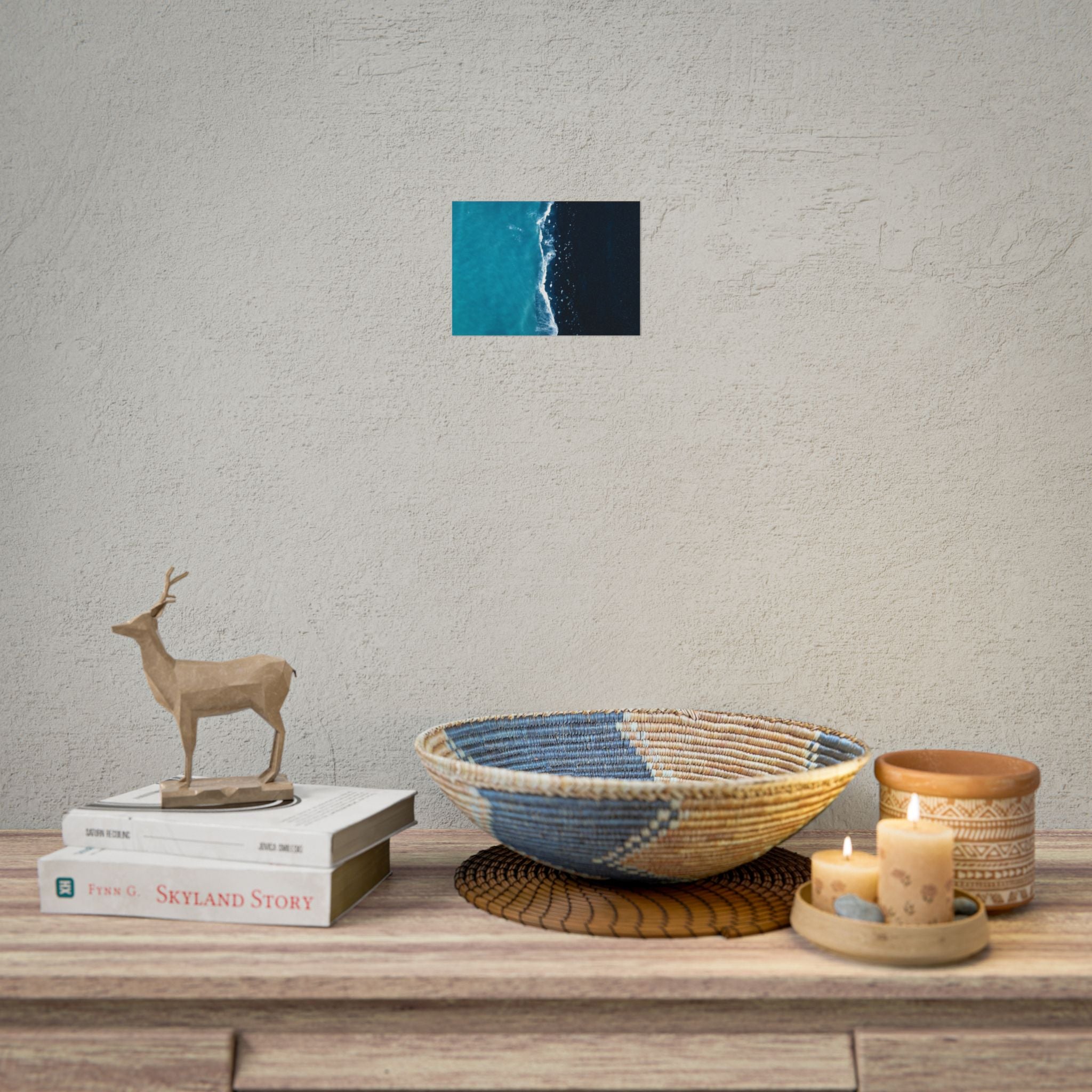 ocean-minimalist-decor-poster-print-beach-wall-art-coastal-photography-blue-ocean-print-sand-landscape-home-office-decoration