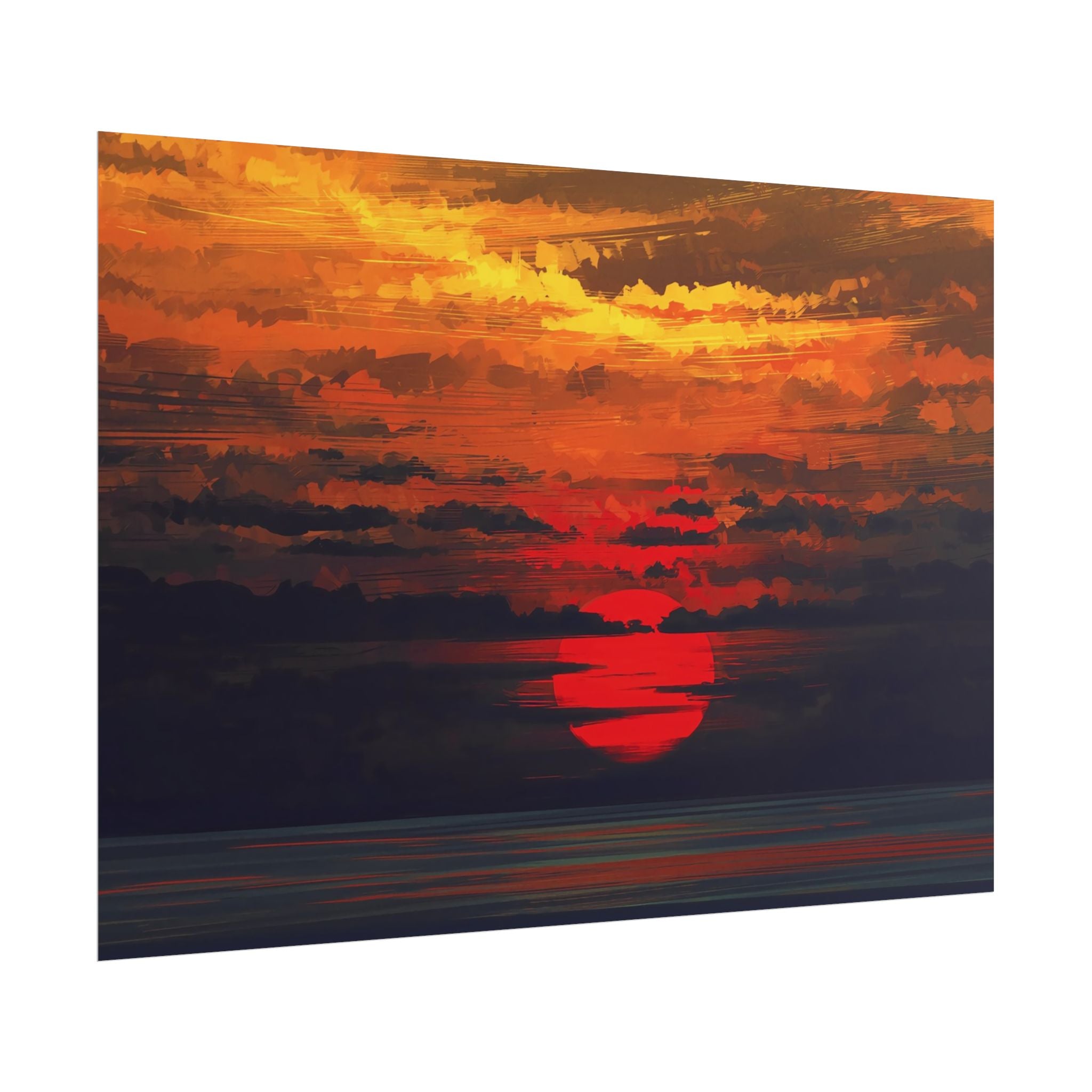 red-sunset-landscape-poster-print-cozy-home-decor-living-room-decor-farm-house-wall-decor-house-warming-gift