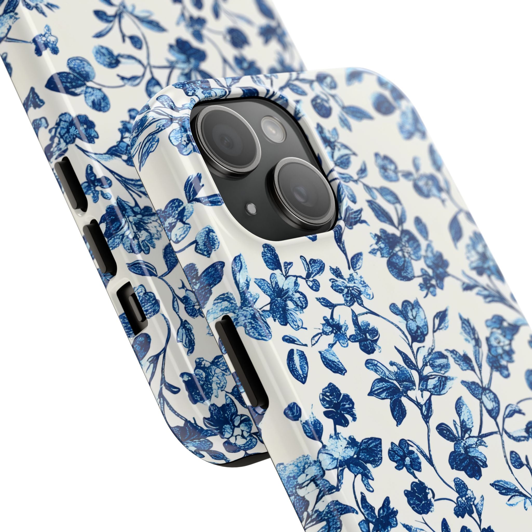 french-toile-floral-tough-phone-case-blue-phone-cover-protective-iphone-case-hard-shell-cellphone-case-vintage-design-phone-c