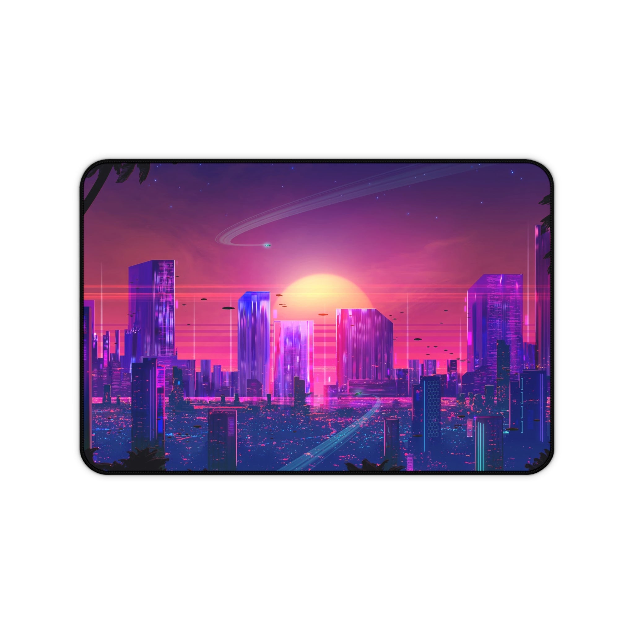 futuristic-city-sunset-vaporwave-moon-road-mouse-pad-retrowave-city-delorean-desk-mat-neon-synthwave-desk-pad