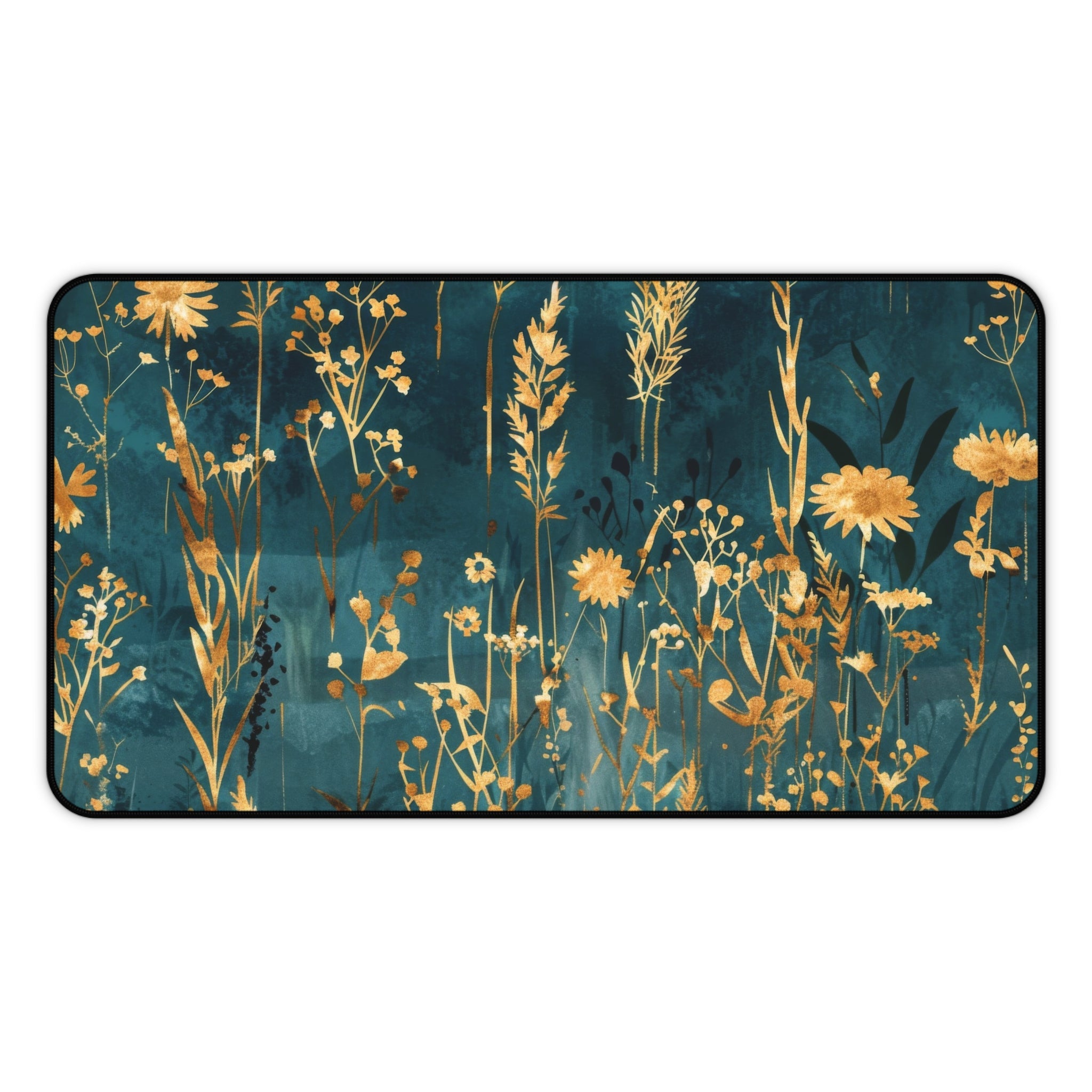 chic-gold-flower-mouse-pad-elegant-desk-accessory-stylish-desk-mat-for-home-office-turquoise-aesthetic-desk-pad