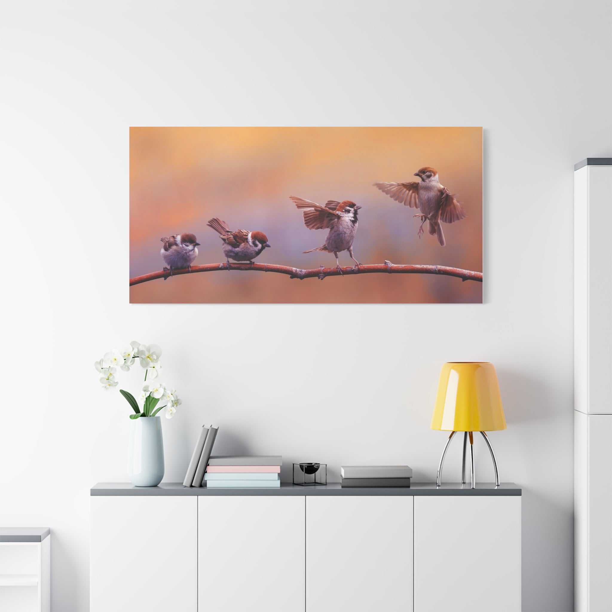 canvas-wall-art-sparrow-bird-lift-off-birds-lover-farmhouse-decor-matte-canvas-print-nature-wall-art-panoramic-animals