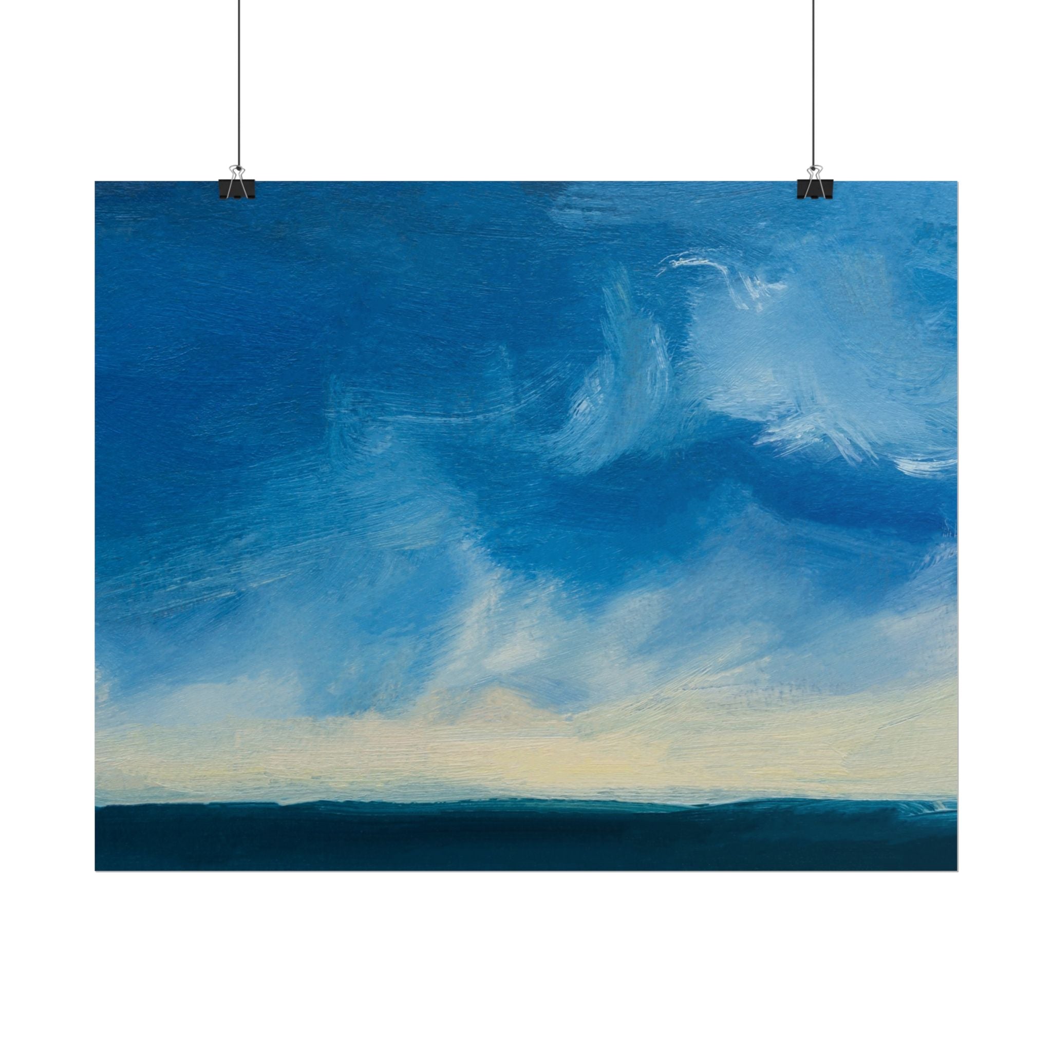 Blue Abstract Poster Print - Ocean and Sky, Home Decor, Office Wall Art, Gift for Art Lovers, Blue Room Decor, Abstract