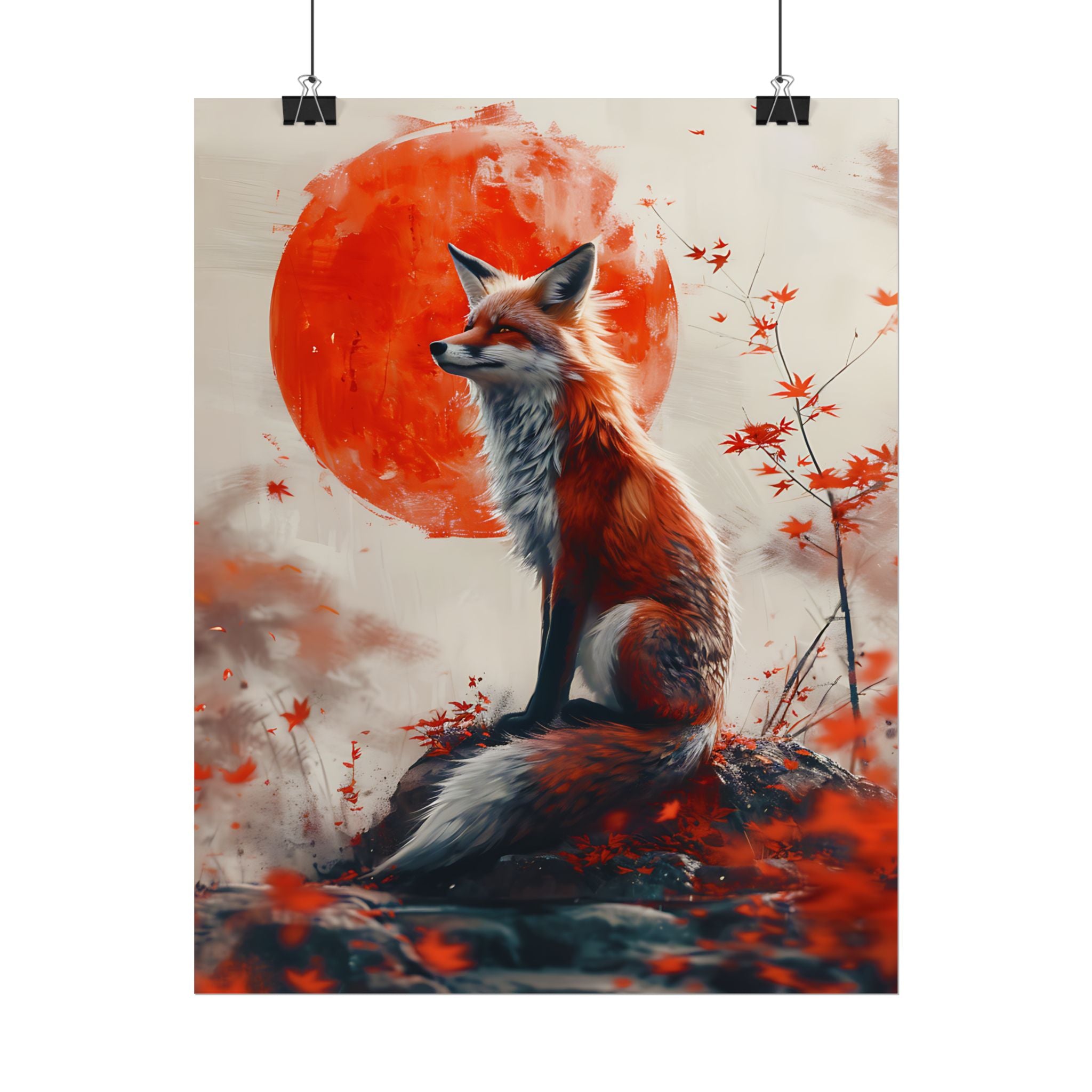 red-fox-poster-print-fantasy-decor-wildlife-wall-art-red-sun-home-decor-animal-lover-gift-nature-print-fantasy-art-decor