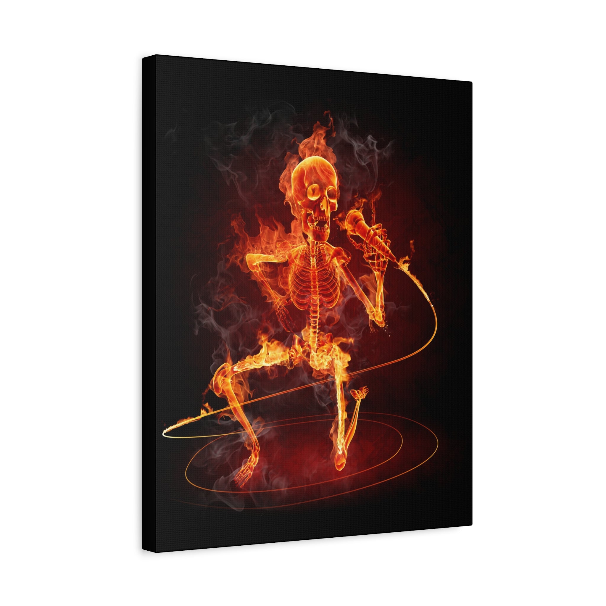 canvas-print-music-microphone-bones-fire-skull-home-decor-living-room-decor-rockn-roll-decor