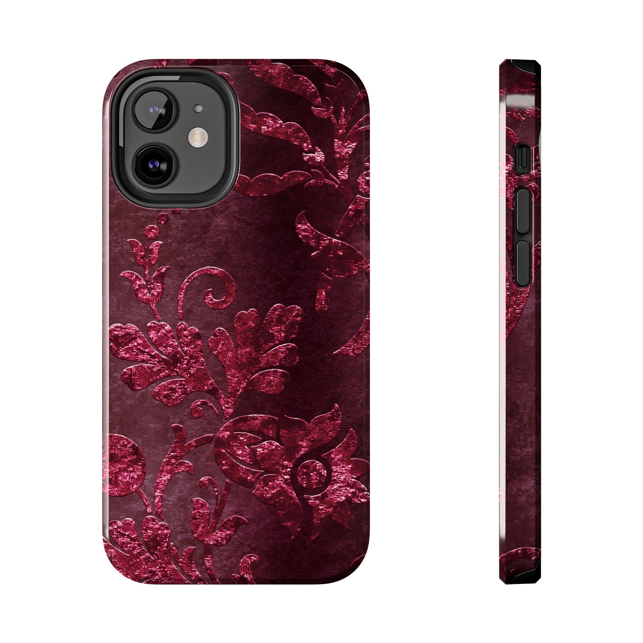 embossed-burgundy-velvet-tough-iphone-case-protective-iphone-cover-heavy-duty-iphone-case-rugged-phone-case-durable-smartphon
