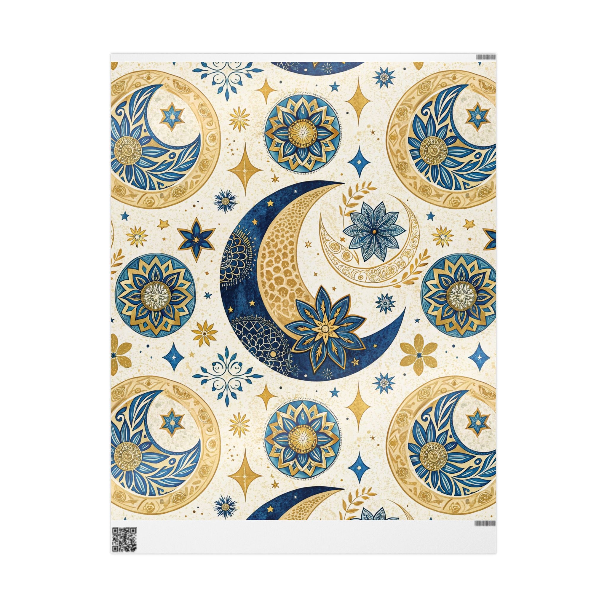 ramadan-night-wrapping-papers-islamic-crescent-moon-gift-wrap-mosque-silhouette-eid-holiday-supplies-festive-present-packagin
