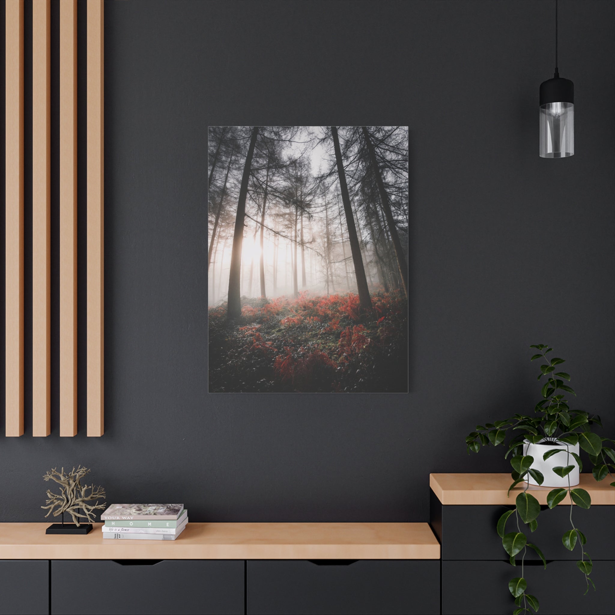 canvas-print-misty-woods-art-living-room-wall-decor-sunlight-forest-landscape-aesthetic-nature-art-stretched-artwork-matte-ca