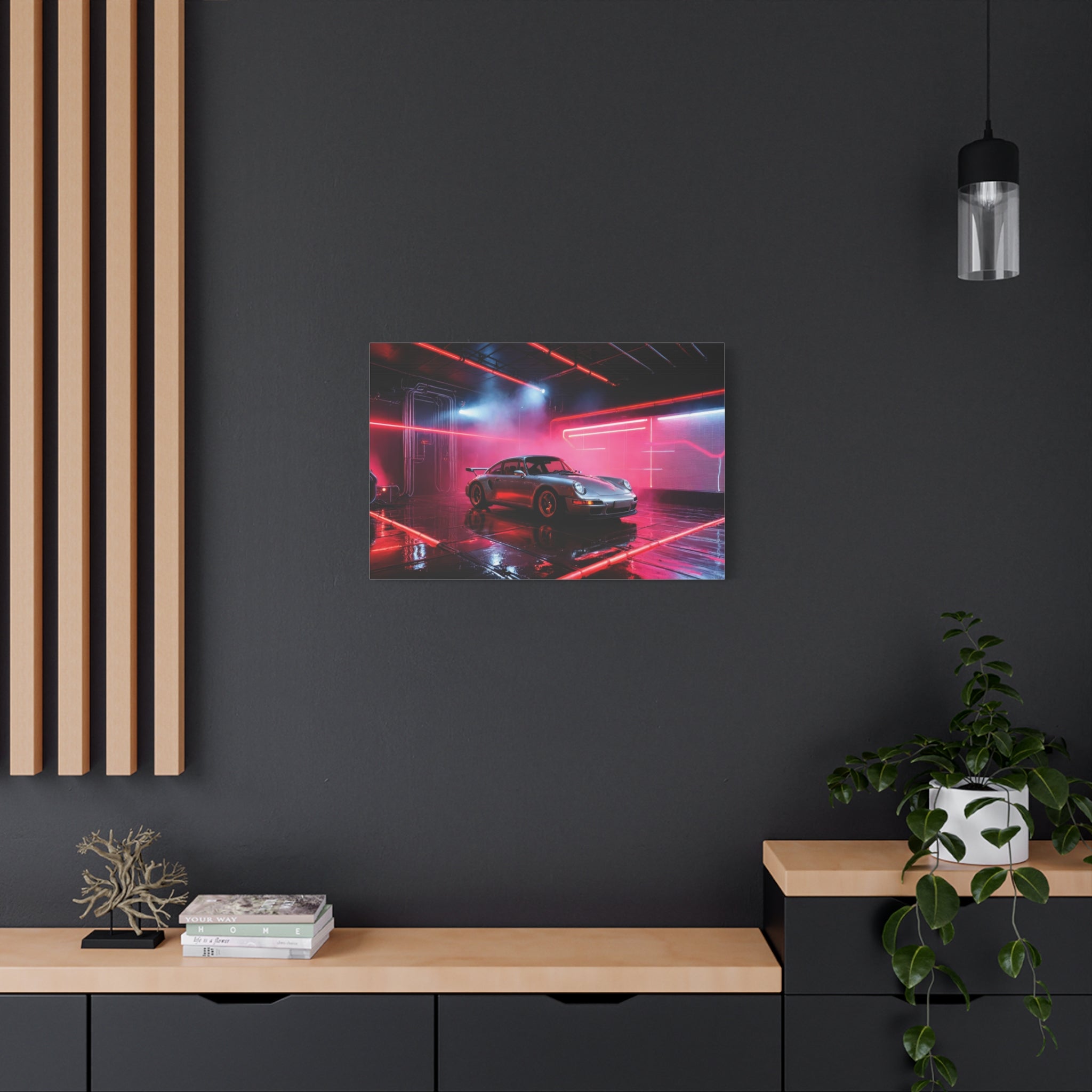 canvas-print-wall-art-porsche-911-red-gt3r-neon-supercar-poster-matte-canvas-decor-stretched-large-canvas-wall-art