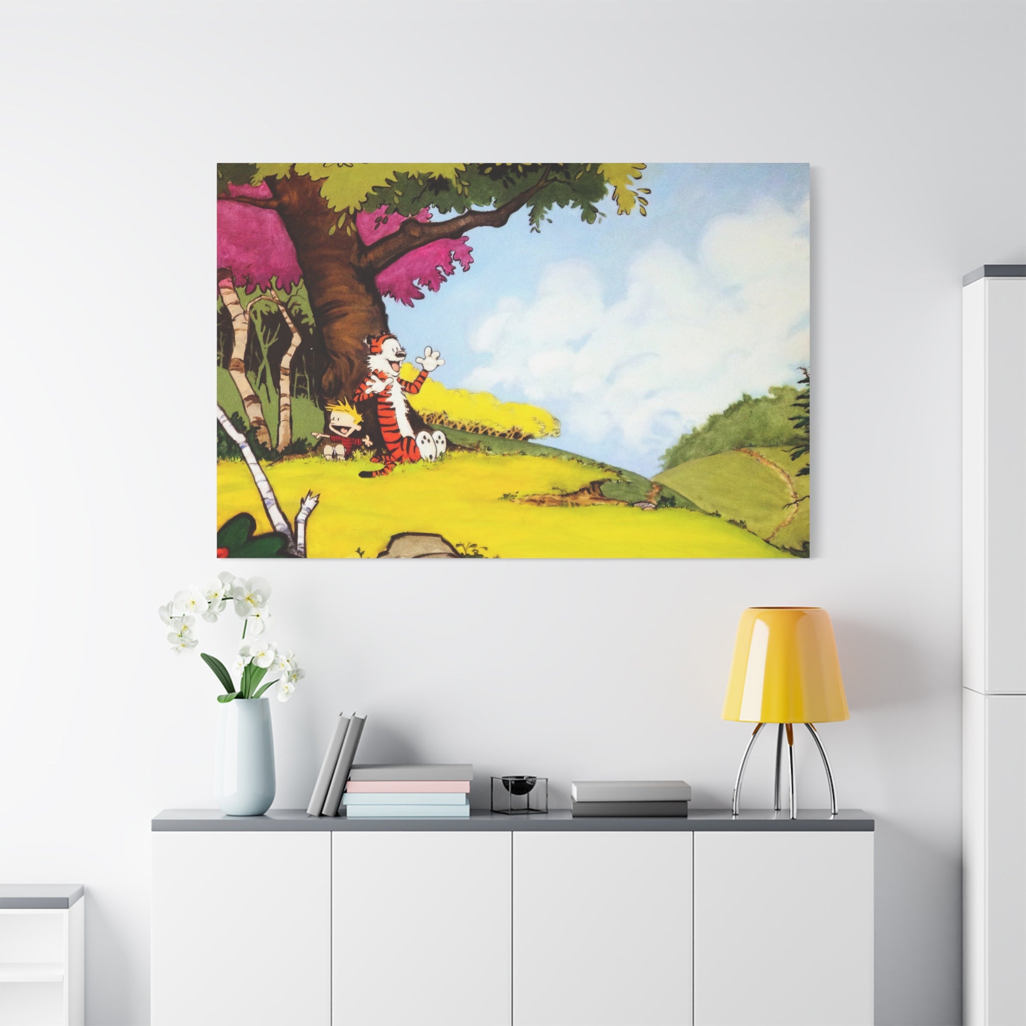 Calvin and Hobbes Canvas Wall Art - Nostalgic Comic Strip Poster for Kids Room & Nursery Room Decor - Adventure Theme Print