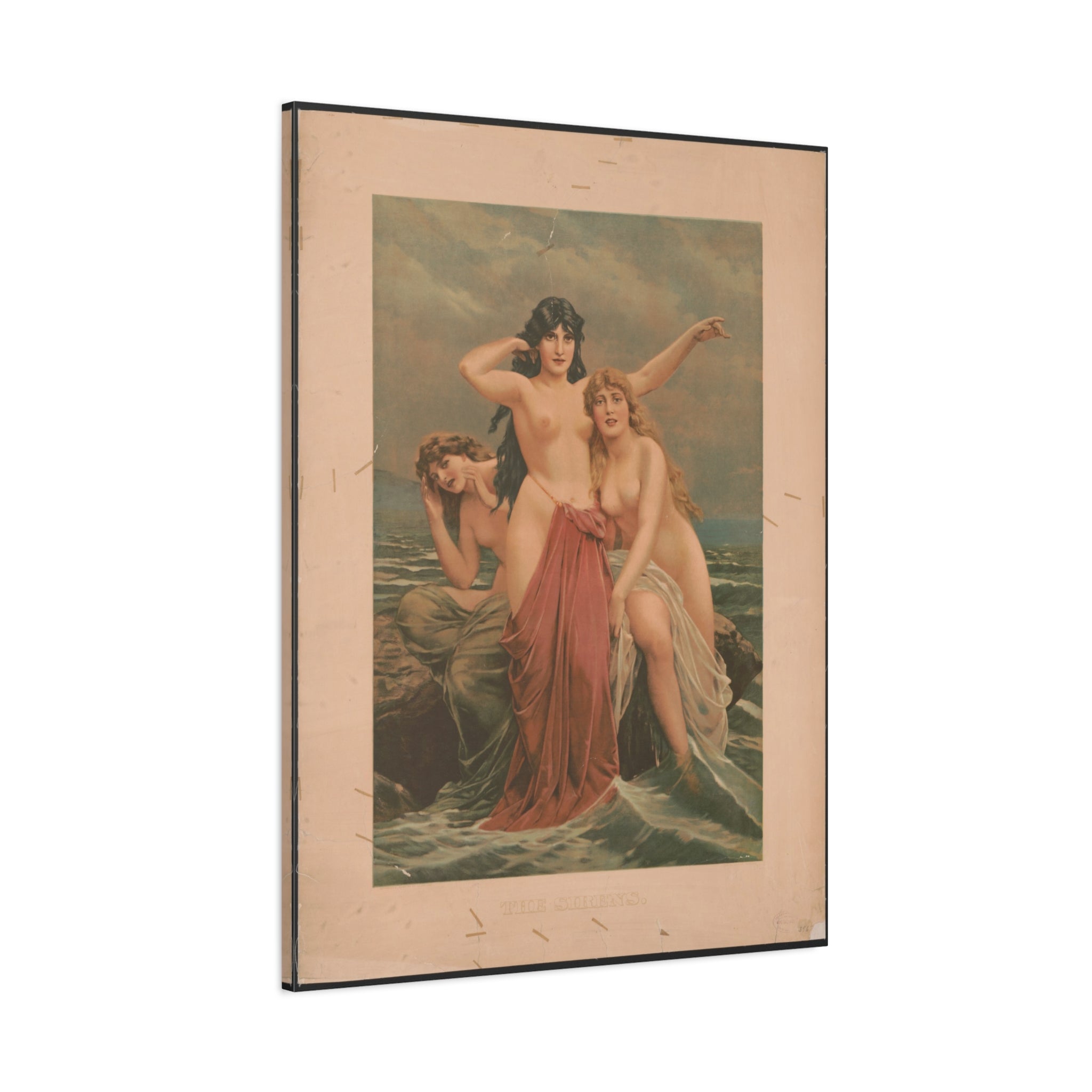 canvas-print-the-sirens-vintage-poster-woman-illustration-wall-decor-mythology-art-retro-sirens-picture-gift-for-mythology-lo