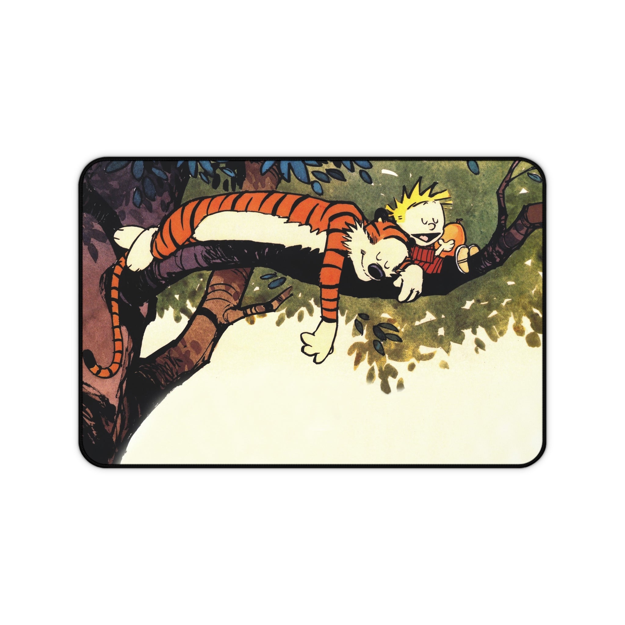 Calvin and Hobbes Mouse Pad, Green Cartoon Mouse Pad Desk Pad, Comicbook Desk Mat, Gift for Desk
