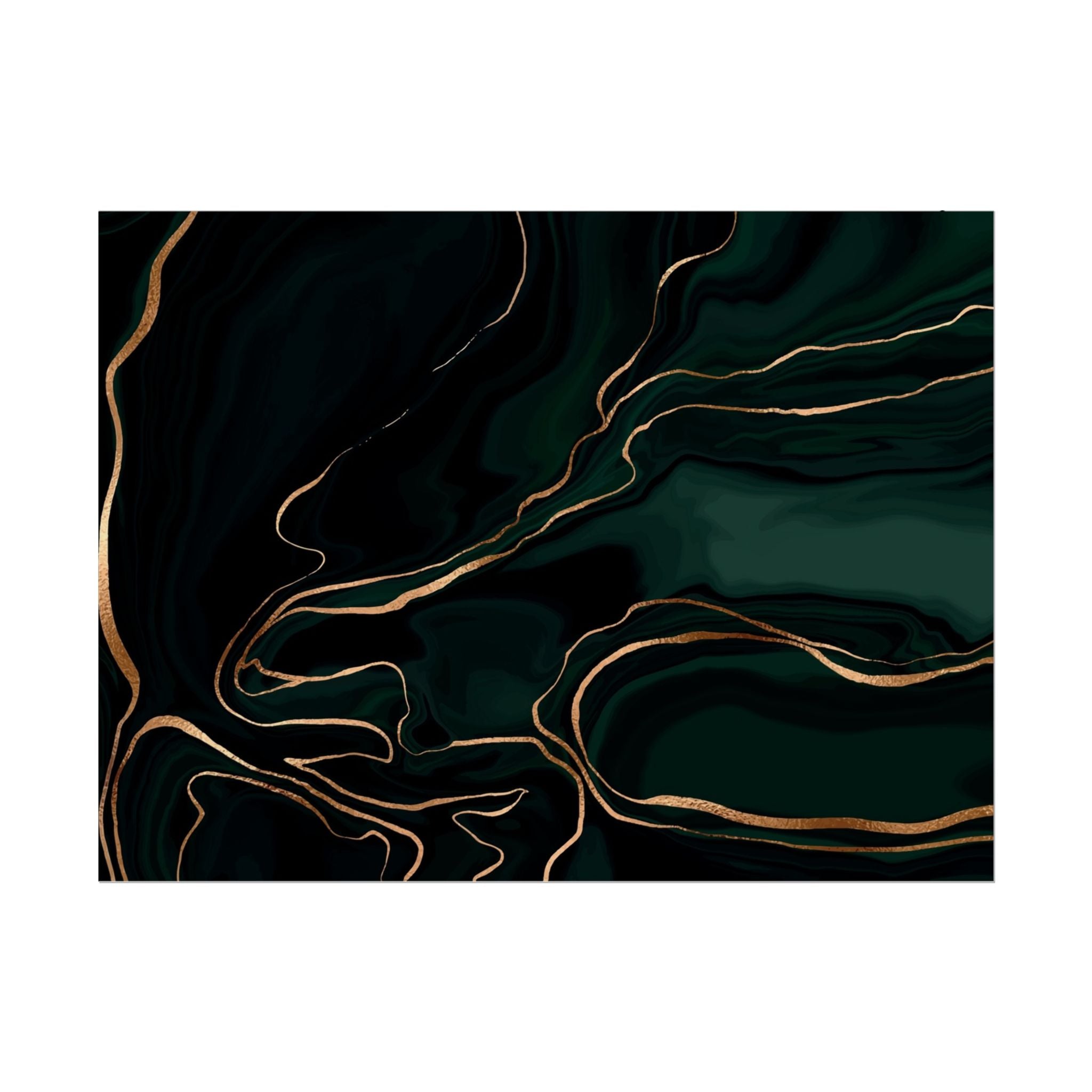 Abstract Green Gold Poster Print - Wall Art, Home Decor, Office Decor, Green Canvas Bedroom, Modern Art, Green Print