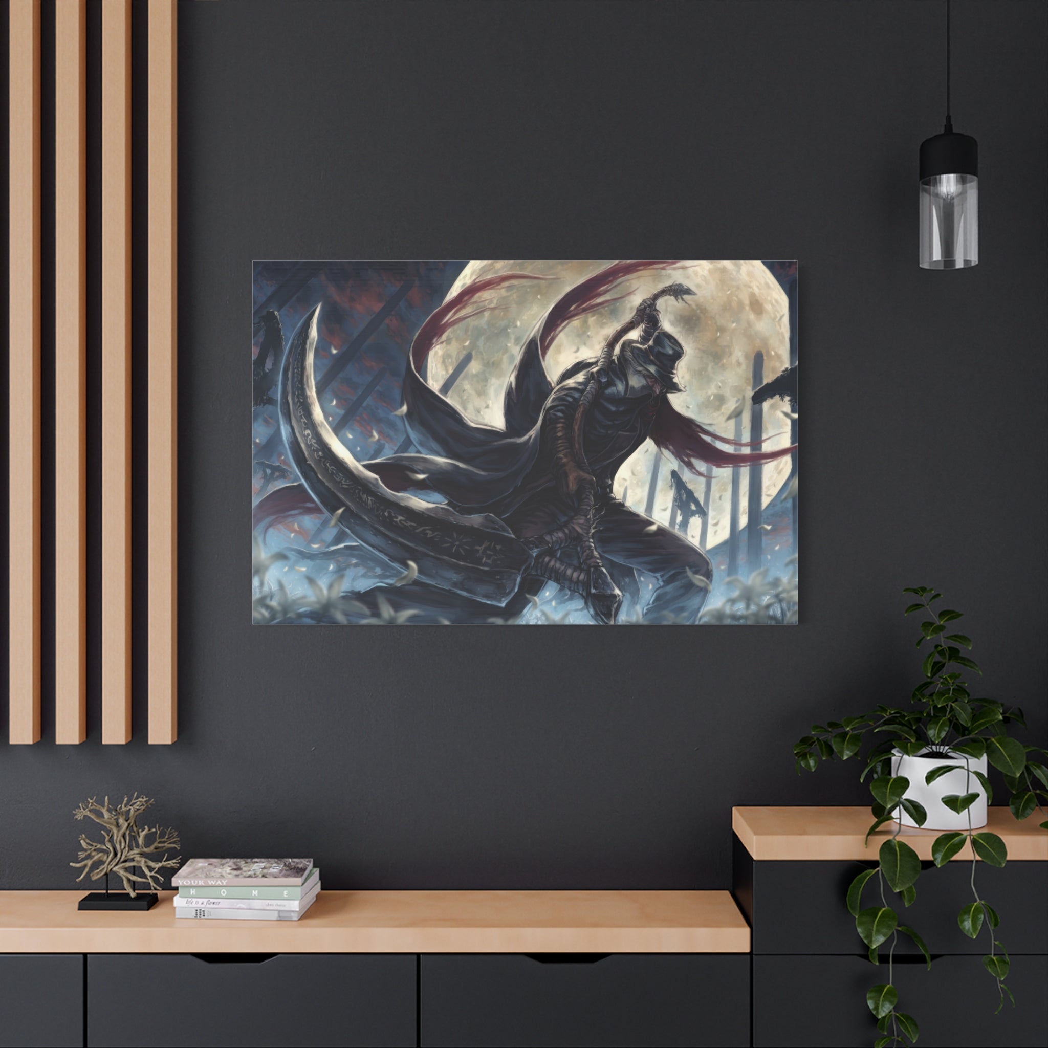 Bloodborne Gehrman The First Hunter Xlarge Canvas Wall Art — Stretched Home Decor, Game Wall Art Print