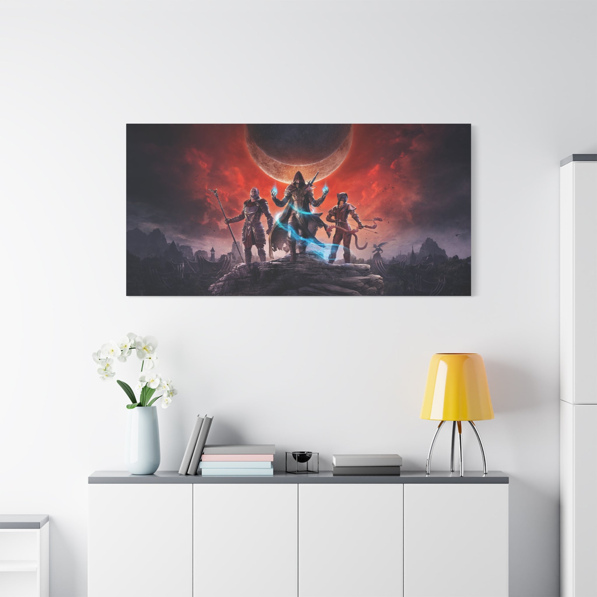 The Elder Scrolls Elsweyr, Skyrim Canvas Wall Art - Dragon Game Canvas Print Room Decor, Gaming Wall Art, Skyrim Gift