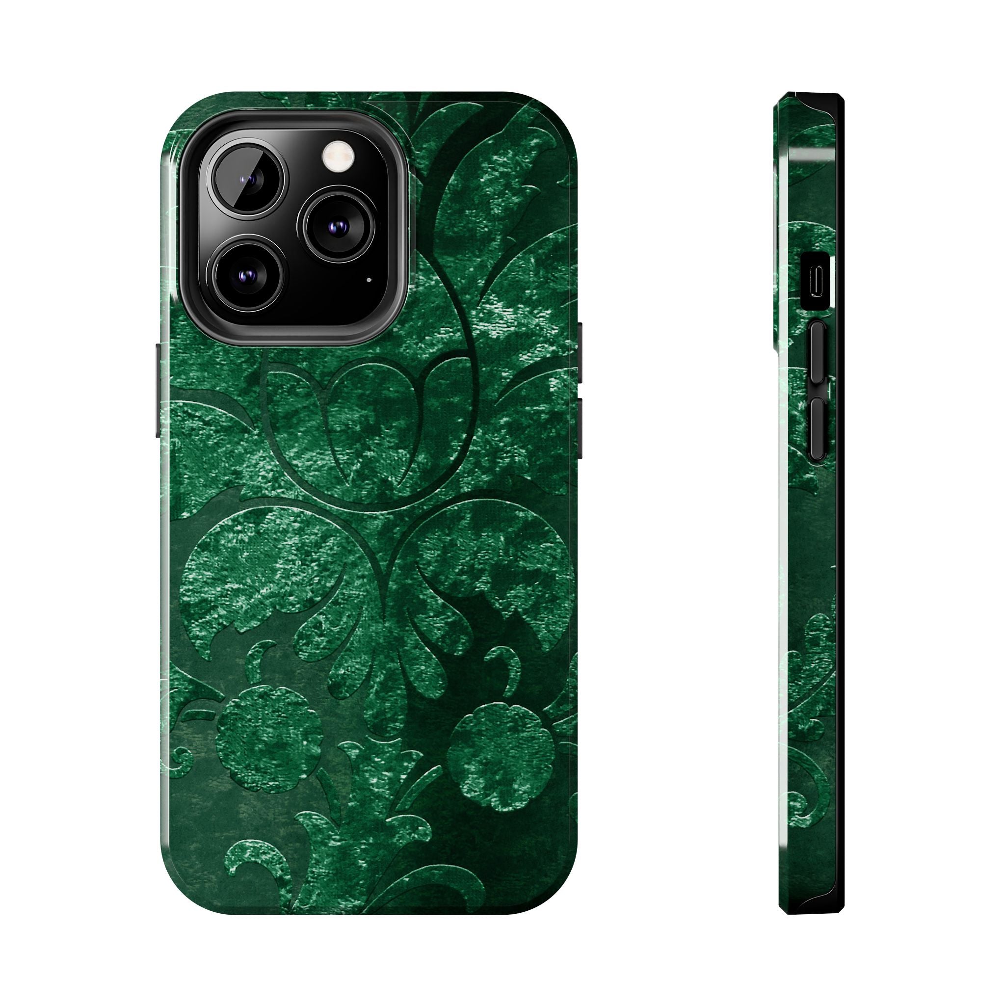 embossed-emerald-velvet-tough-iphone-case-protective-iphone-cover-heavy-duty-iphone-case-rugged-phone-case-durable-smartphone