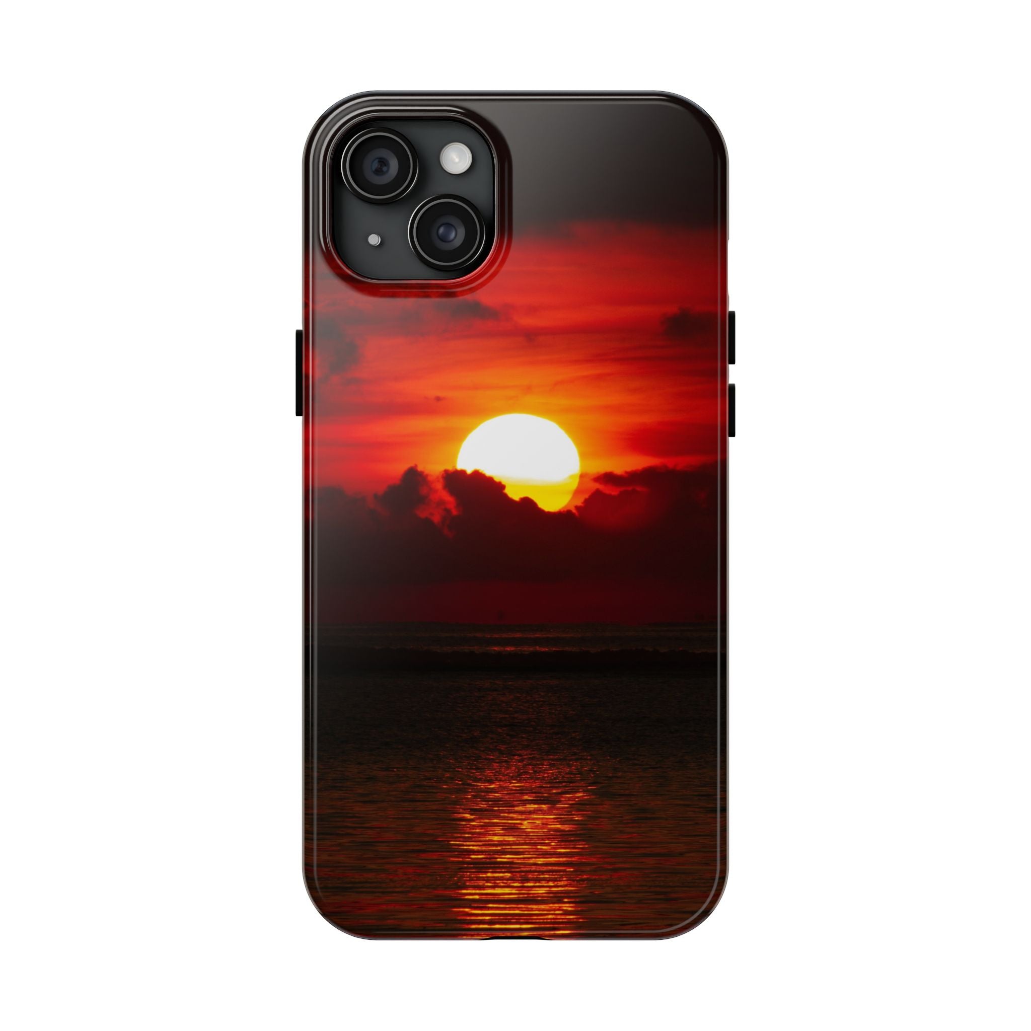 iPhone Tough Case - Red Sunset, Protective Phone Cover, Durable Smartphone Case, Hard Shell Phone Case, Sunset Lover Gift, Red Phone