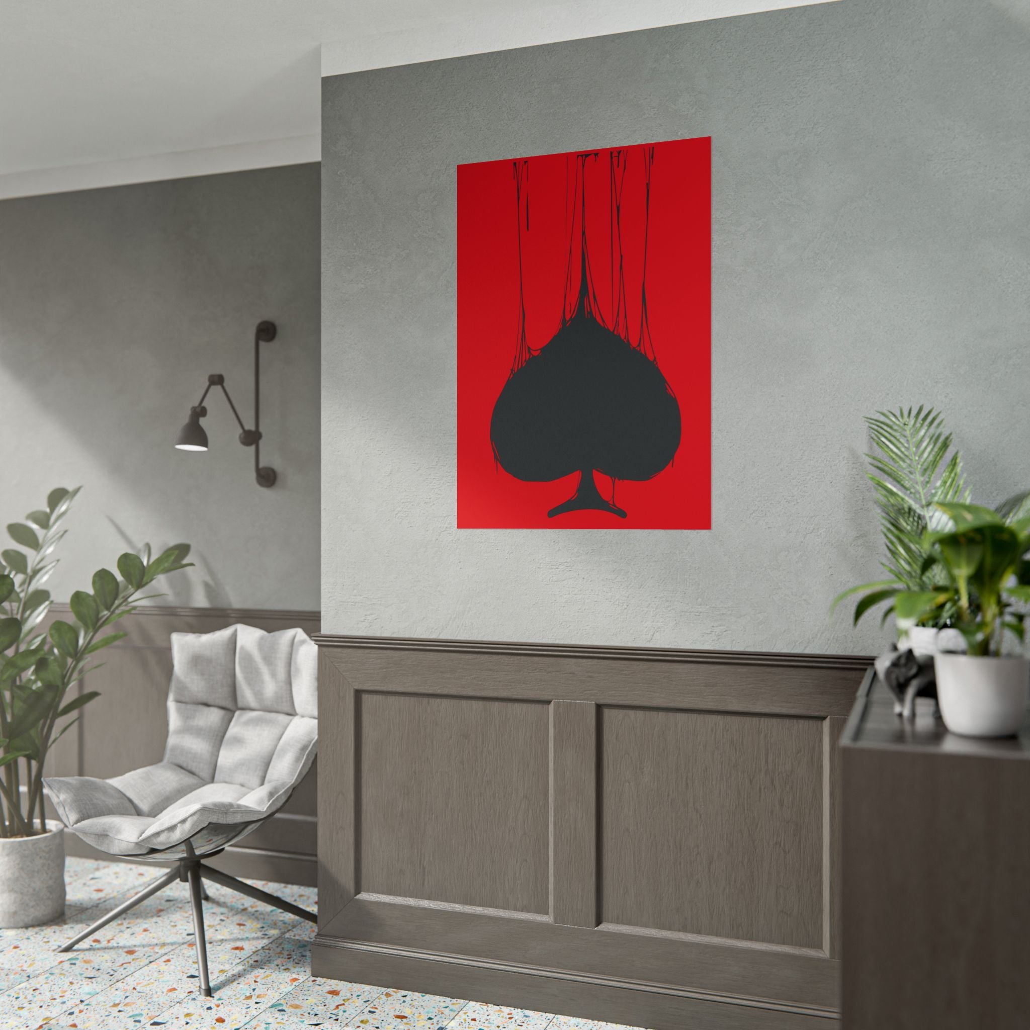Playing Cards Spades Poster Wall Art for Gamble Lovers, Playing Cards Poster Art, Living Room Decor, Home Decor Gift, Poster Decor