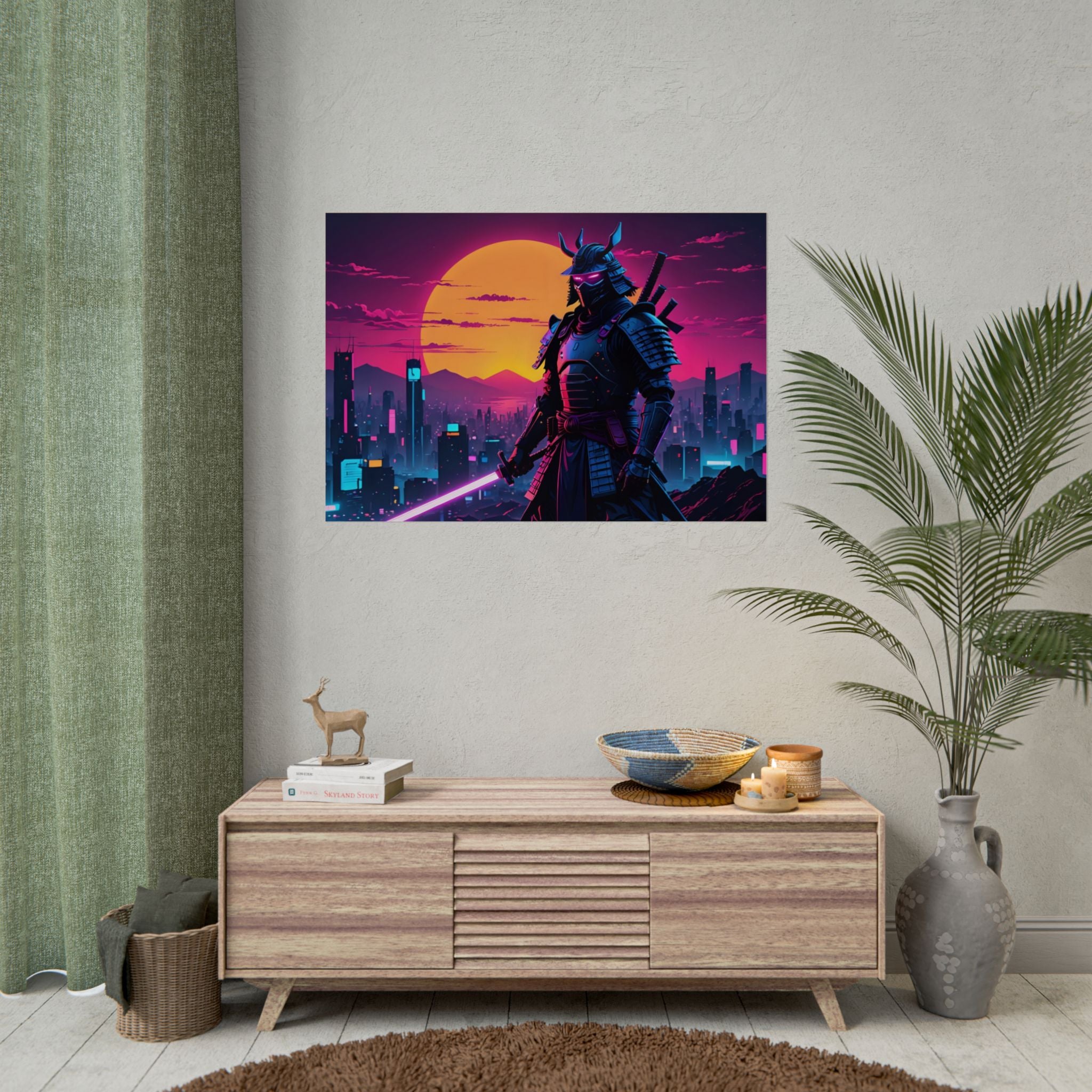 samurai-retrowave-poster-print-synthawave-wall-art-poster-gift-for-anime-fans-home-decor-japanese-art-retro-aesthetic-lightsa