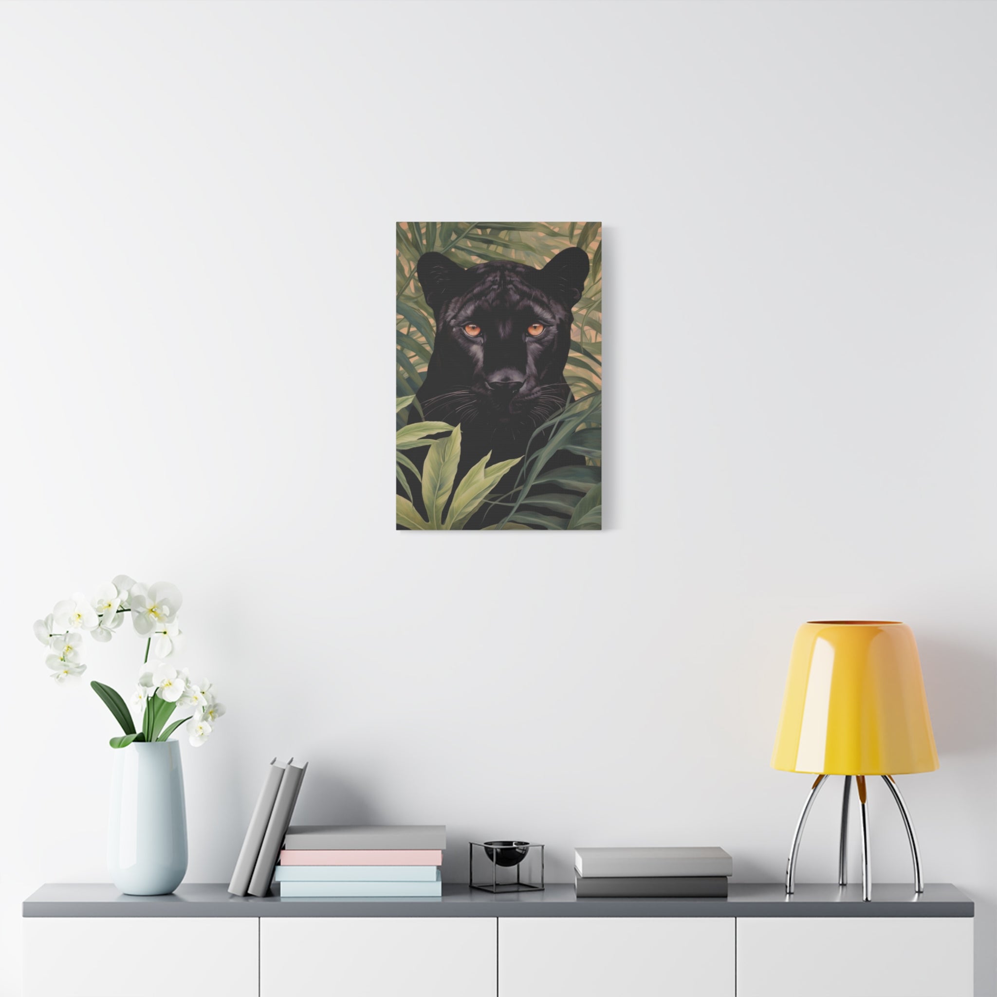 canvas-wall-art-black-panther-in-jungle-african-animal-decor-print-matte-stretched-canvas-wall-hanging-wildlife-theme
