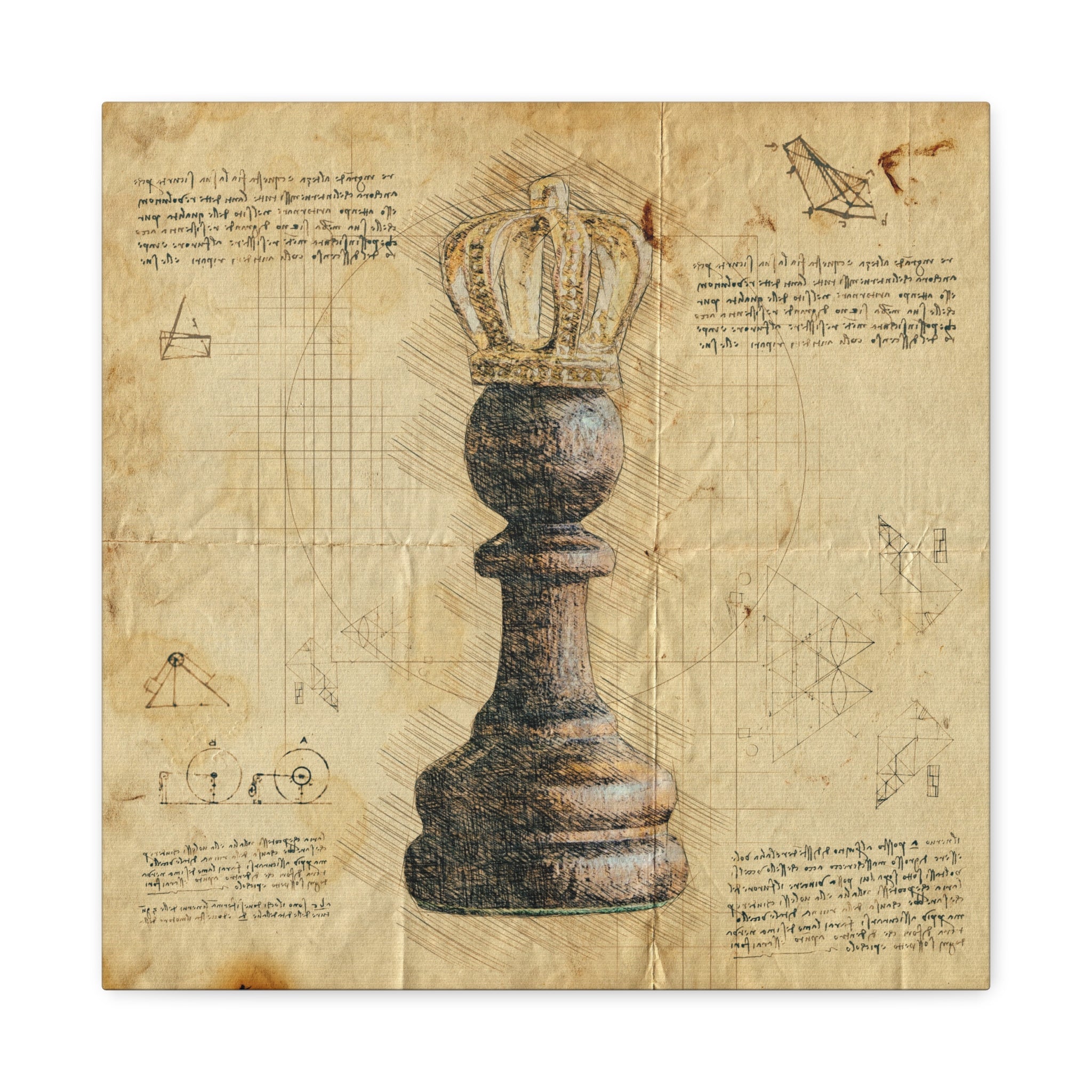 canvas-print-chess-piece-pawn-king-retro-chess-art-home-office-wall-decor-living-room-decor-stretched-matte-canvas-gift-for-c