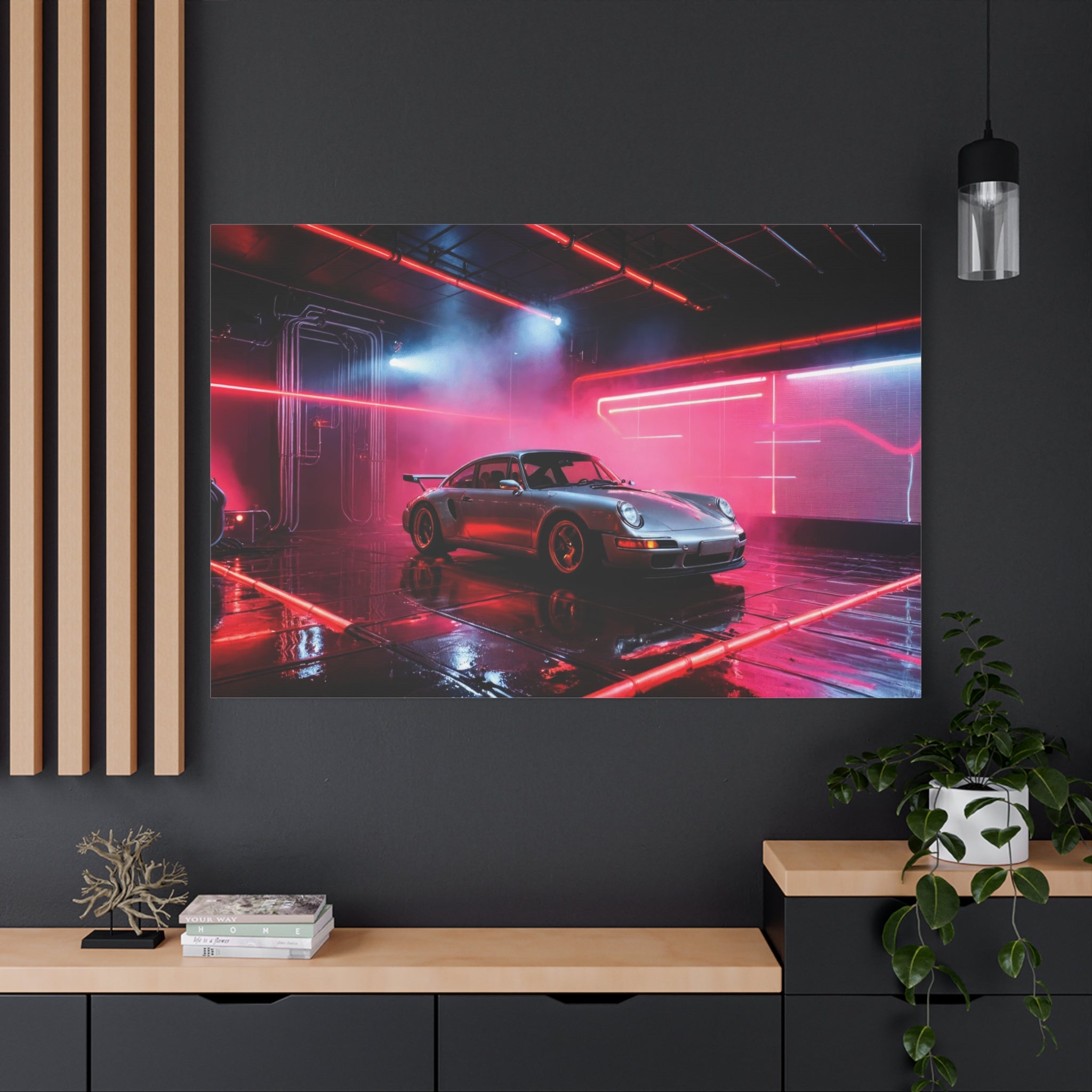 canvas-print-wall-art-porsche-911-red-gt3r-neon-supercar-poster-matte-canvas-decor-stretched-large-canvas-wall-art