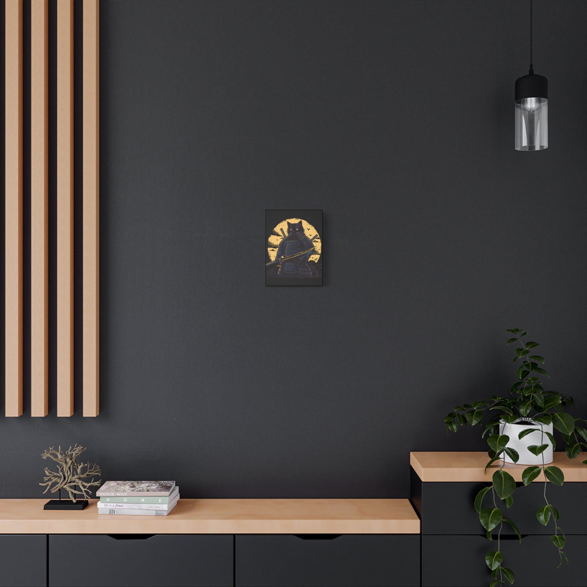 canvas-wall-art-samurai-cat-japanese-style-sunset-retro-wall-decor-stretched-matte-canvas-wall-hanging-home-decor-retro-wall-