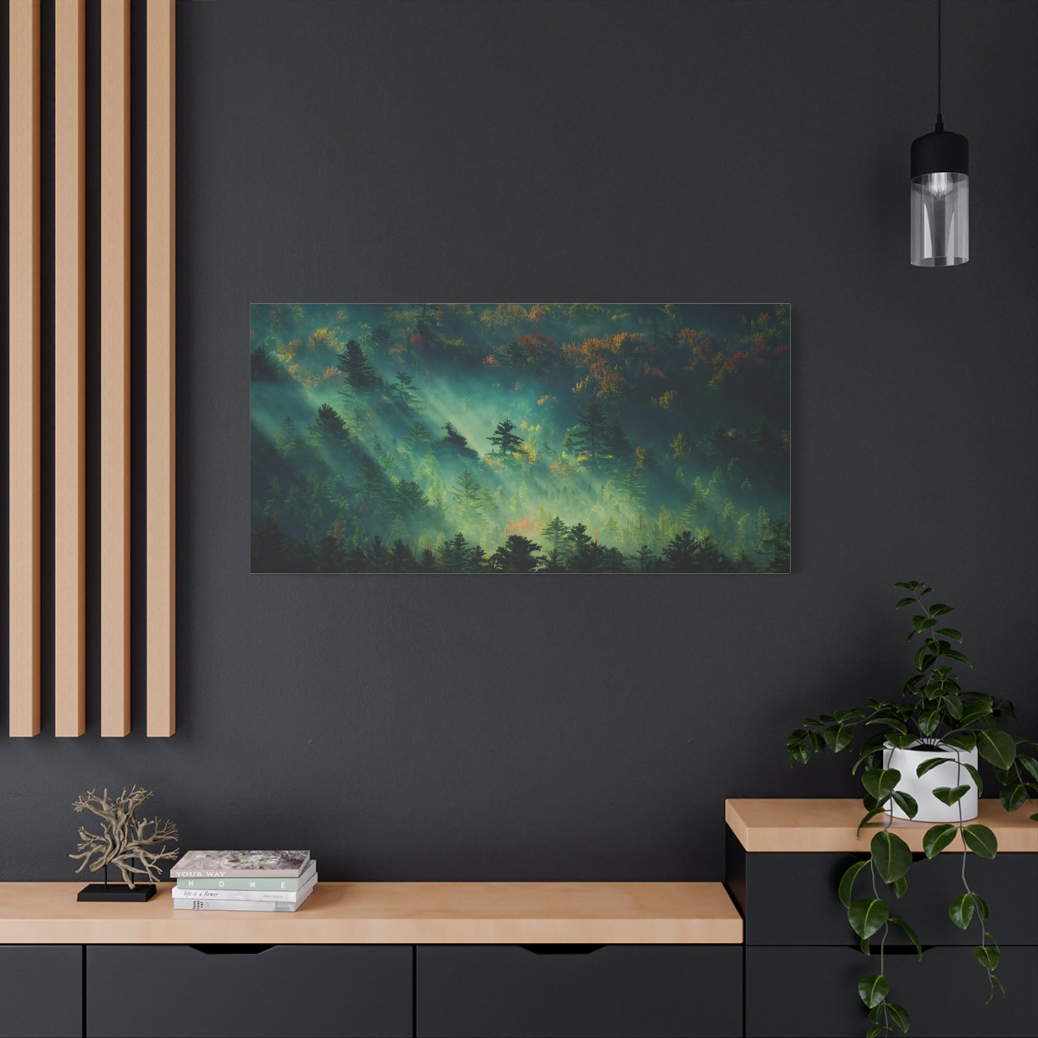 canvas-print-foggy-forest-nature-mist-wall-art-matte-stretched-canvas-landscape-scenery-woods-decor-nature-lover-gift-rustic-