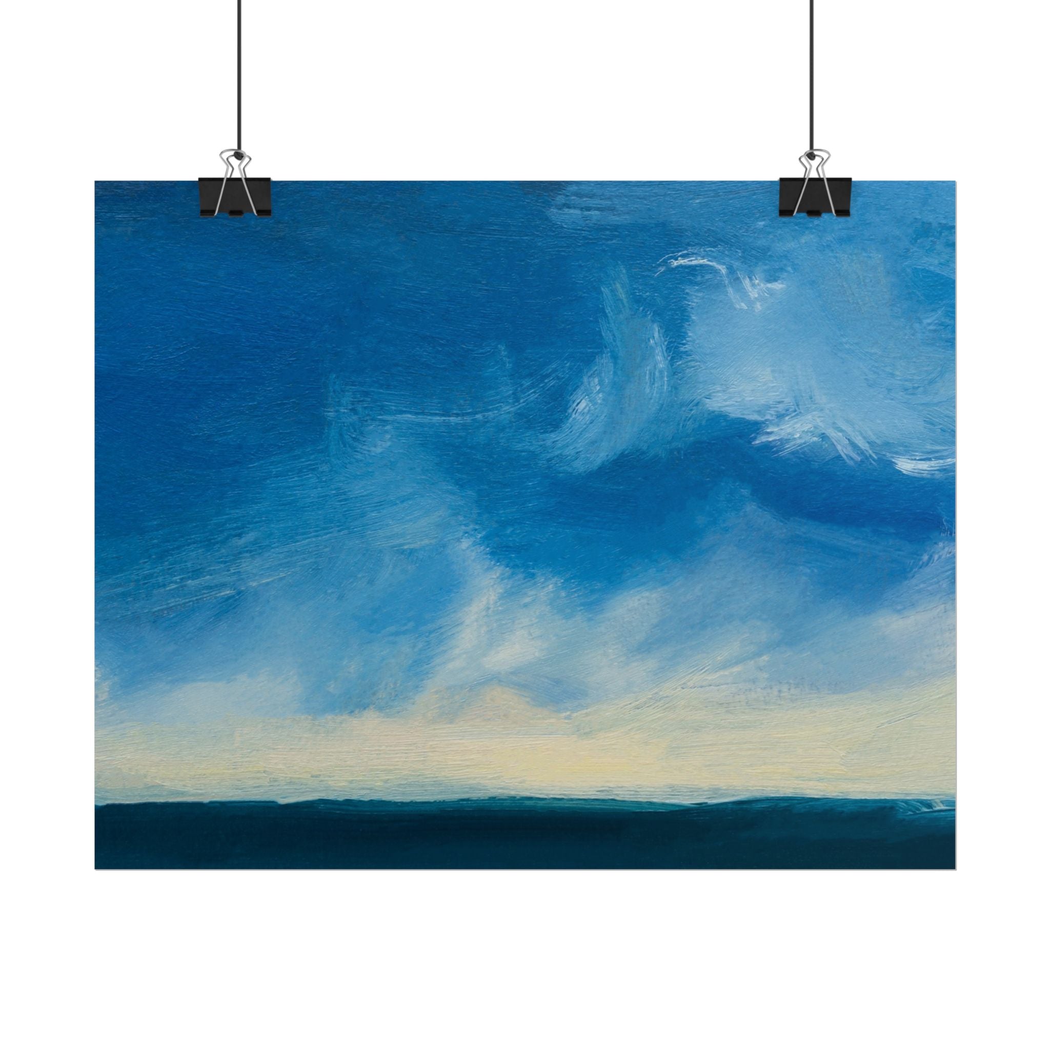 Blue Abstract Poster Print - Ocean and Sky, Home Decor, Office Wall Art, Gift for Art Lovers, Blue Room Decor, Abstract