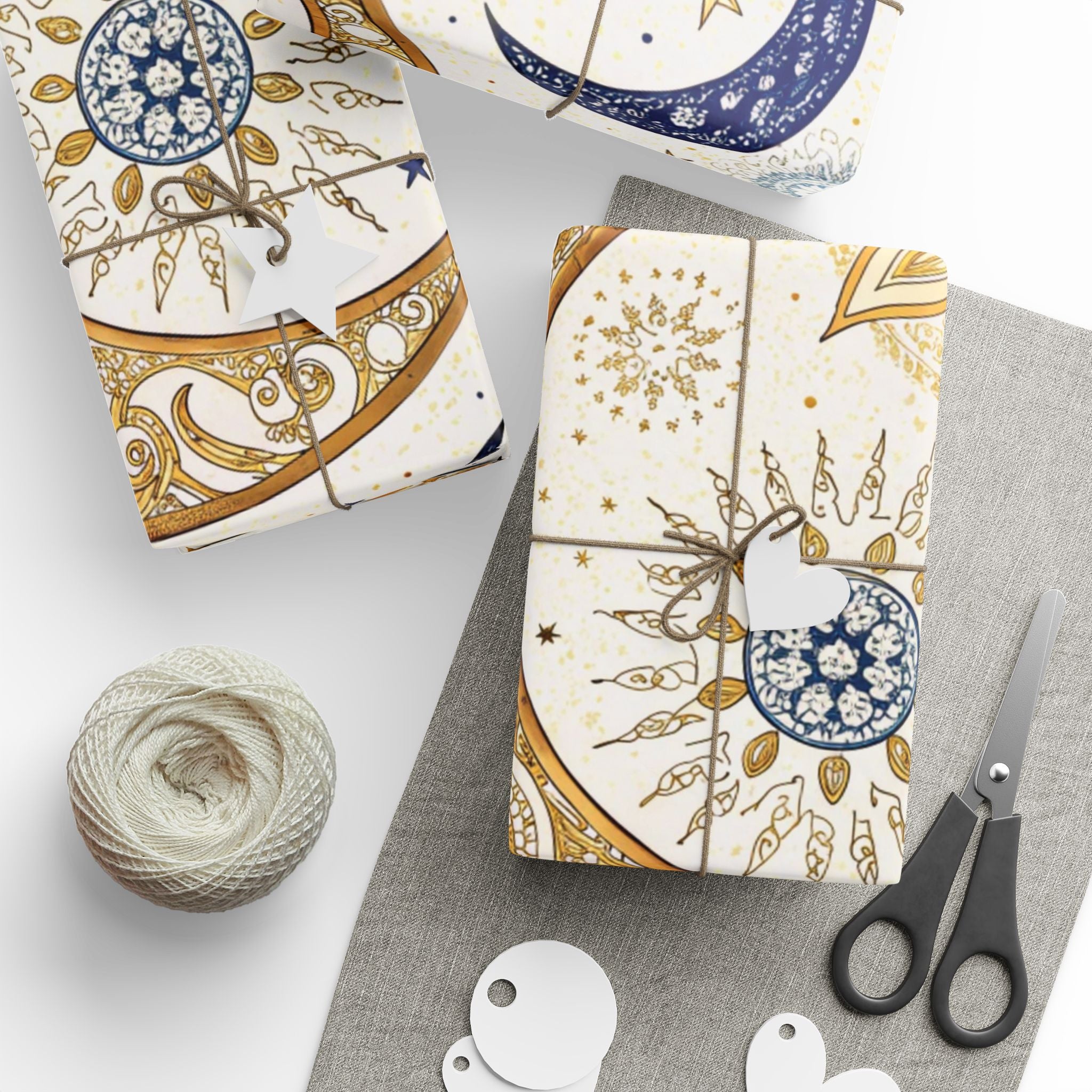 ramadan-night-wrapping-papers-islamic-crescent-moon-gift-wrap-mosque-silhouette-eid-holiday-supplies-festive-present-packagin