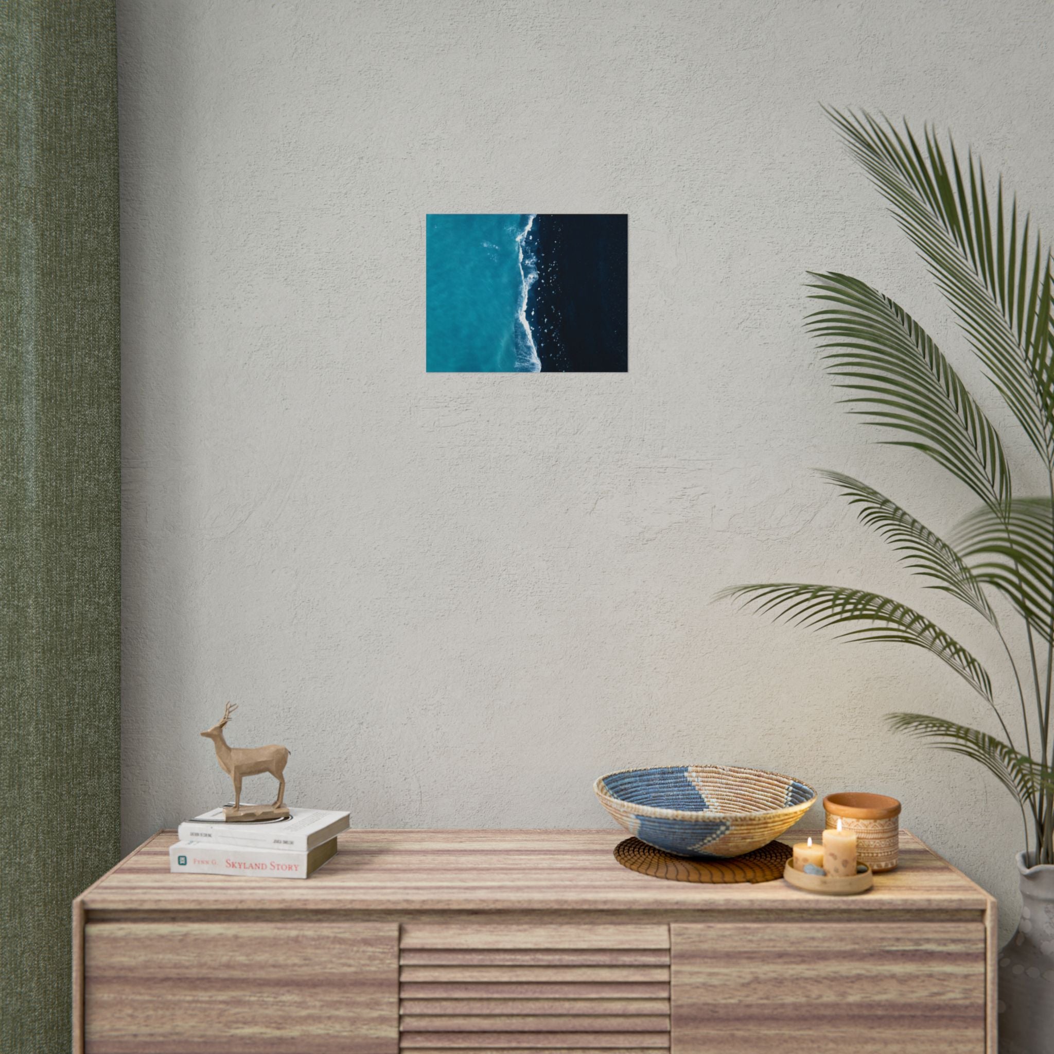 ocean-minimalist-decor-poster-print-beach-wall-art-coastal-photography-blue-ocean-print-sand-landscape-home-office-decoration